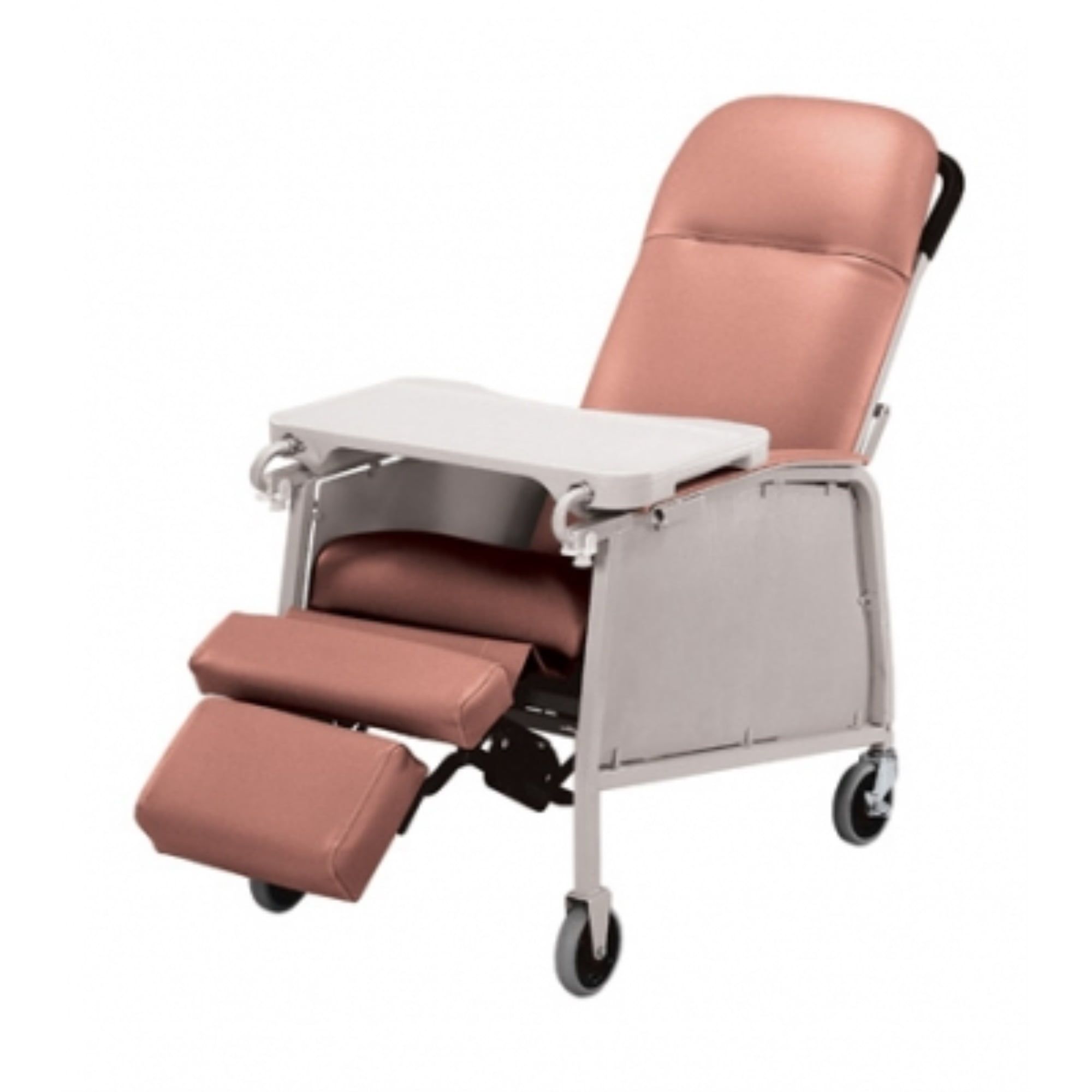 Rosewood Alloy Steel 3-Position Medical Recliner with Wheel Lock