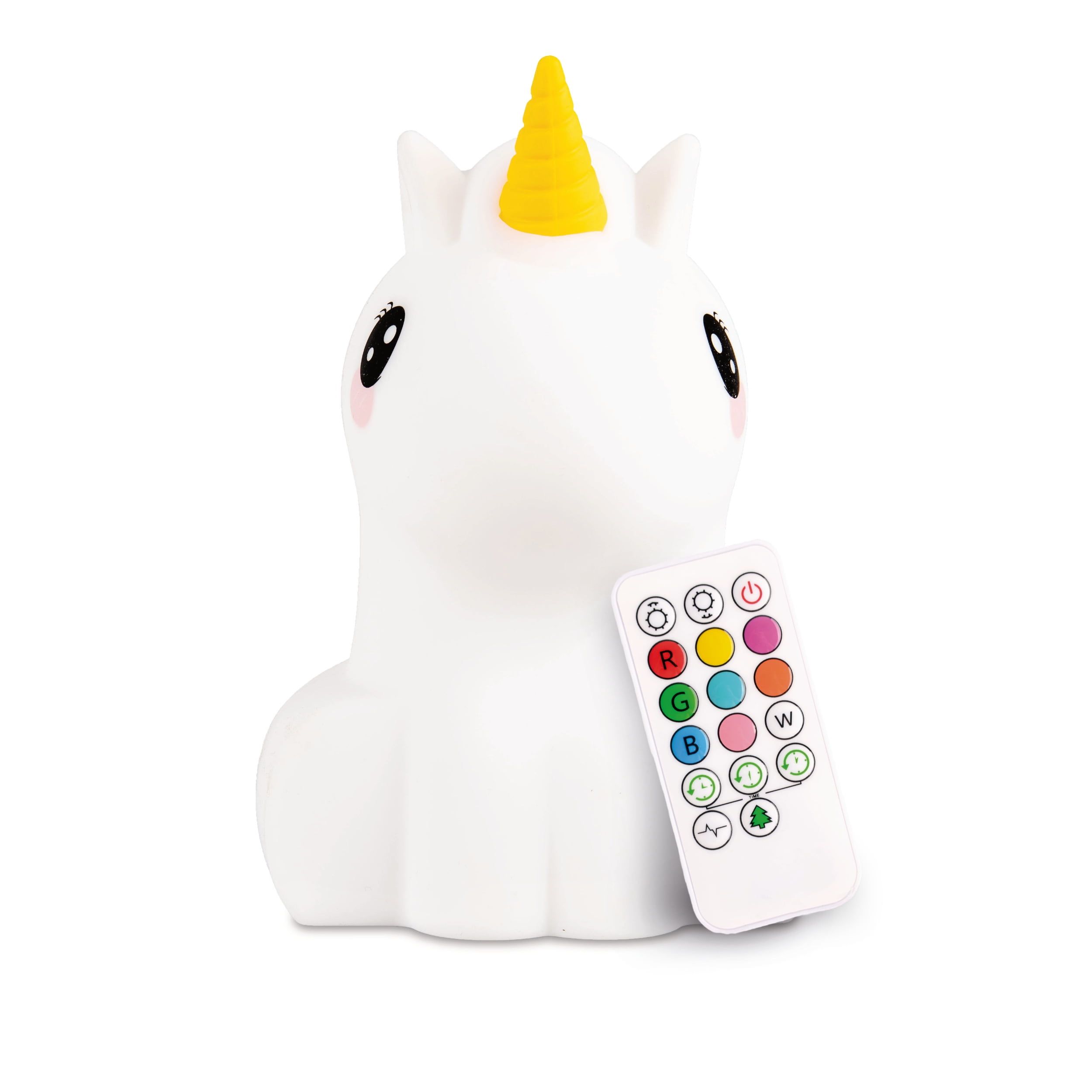 Unicorn-Shaped White Silicone LED Nightlight with Remote