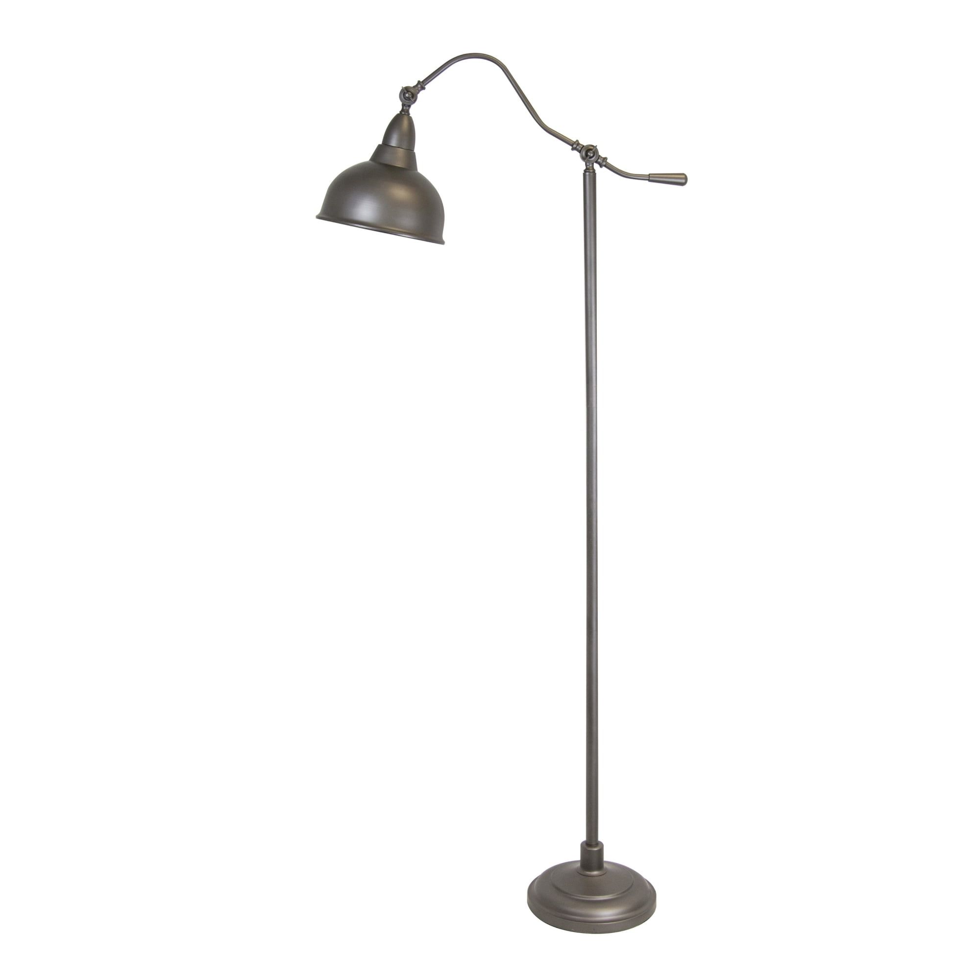 Adjustable Bronze Arc Floor Lamp with Metal Shade