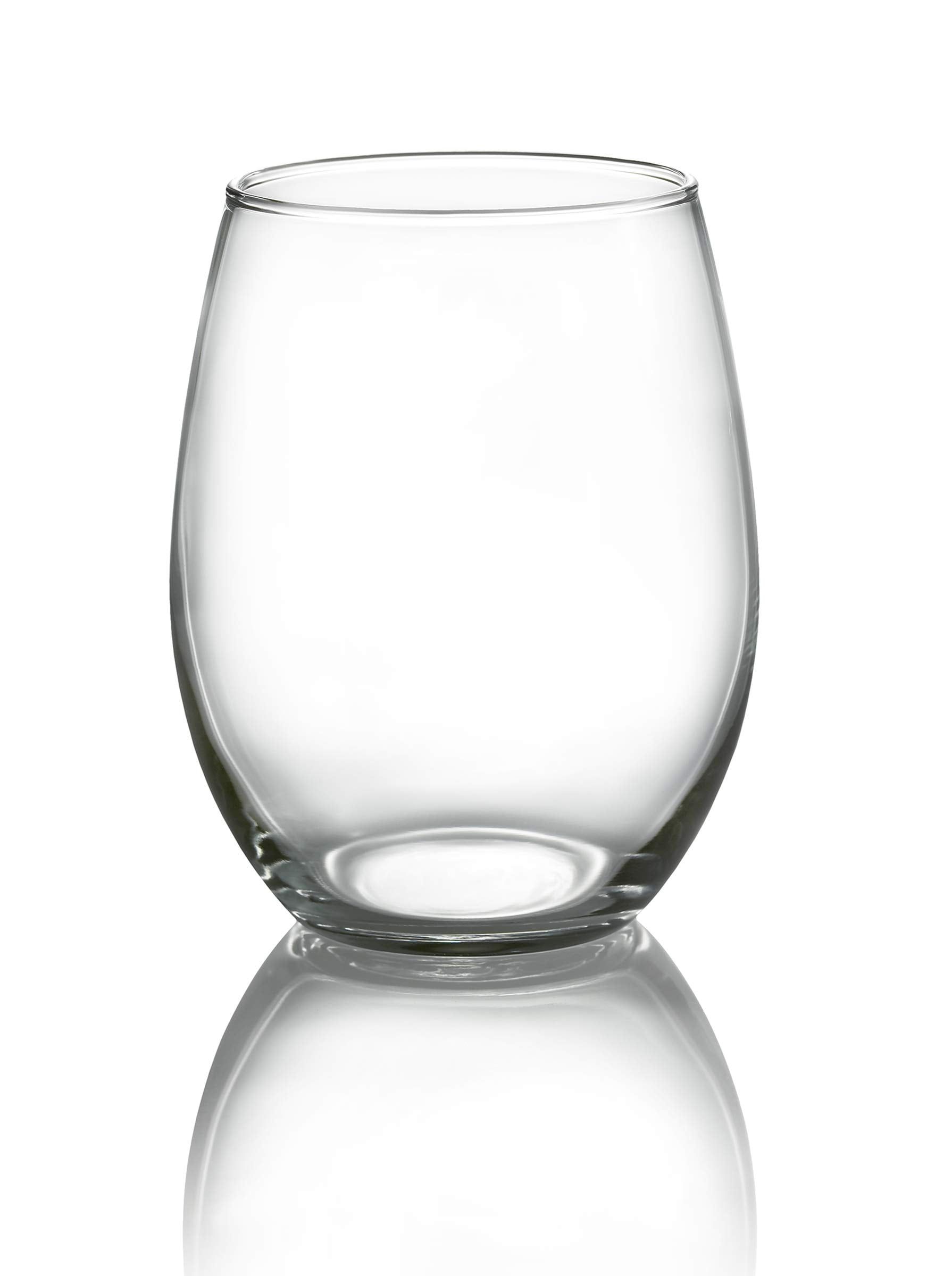 Clear 21 Ounce Stemless Wine Glass Set of Four