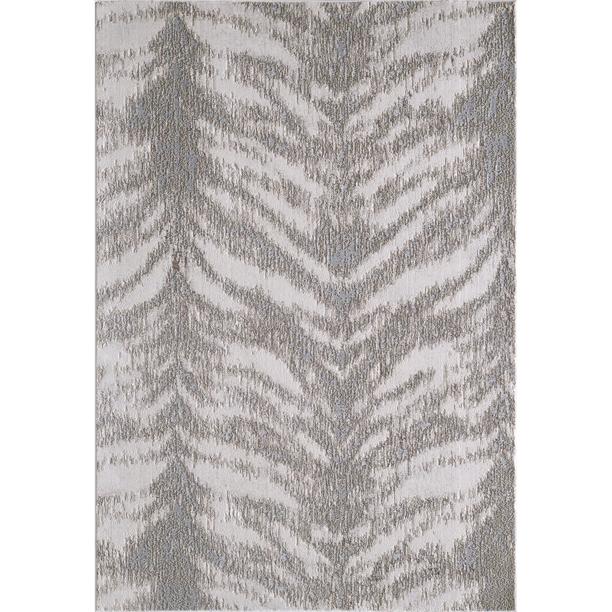 Luna Extra Large Gray and Beige Synthetic Rug