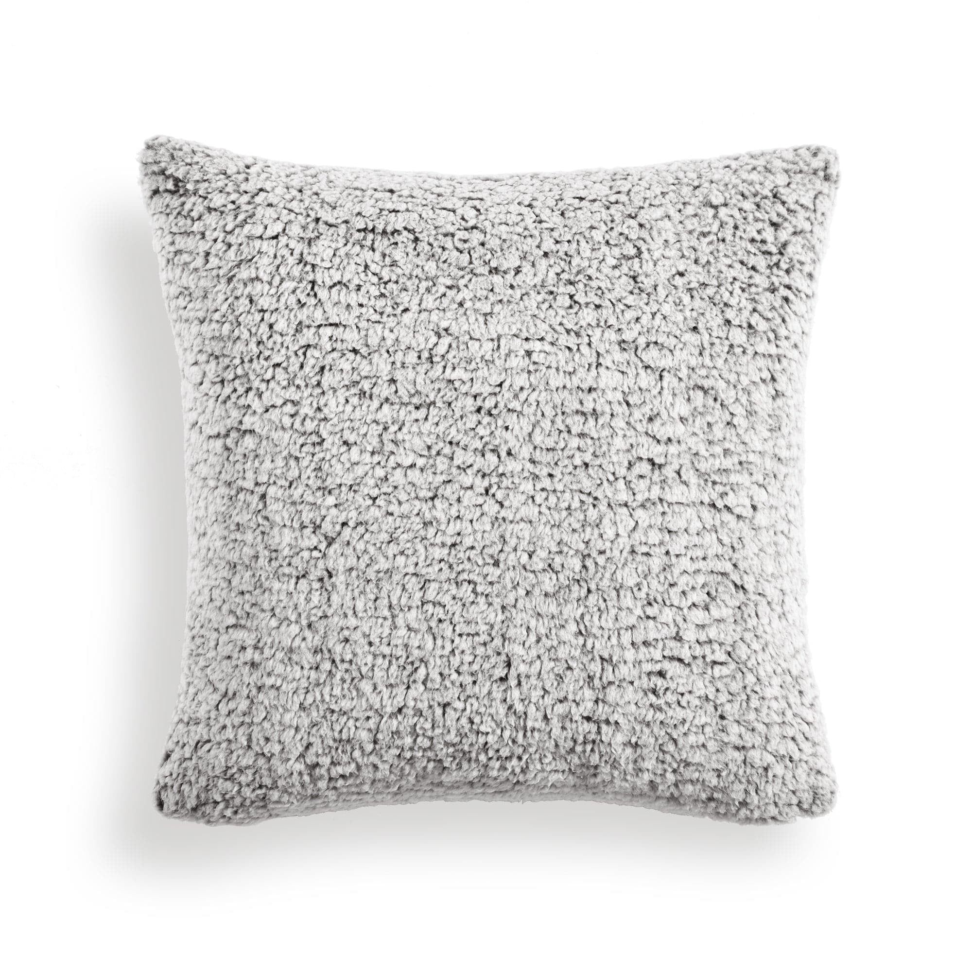 Gray Sherpa Reversible Soft Throw Pillow Cover 20" x 20"