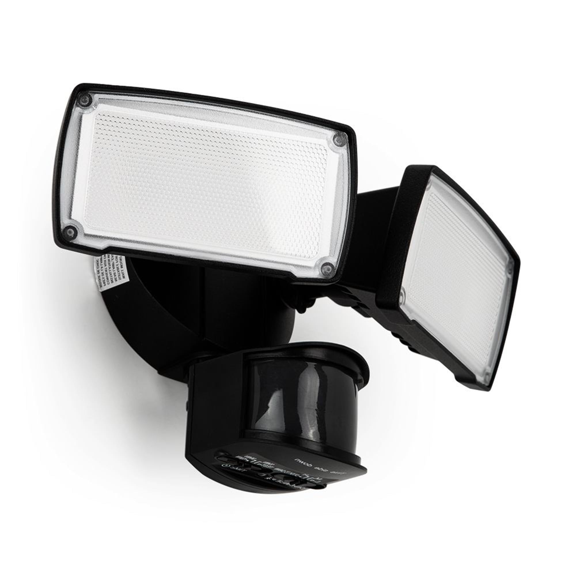 Black Dual-Head LED Motion Sensor Outdoor Security Light