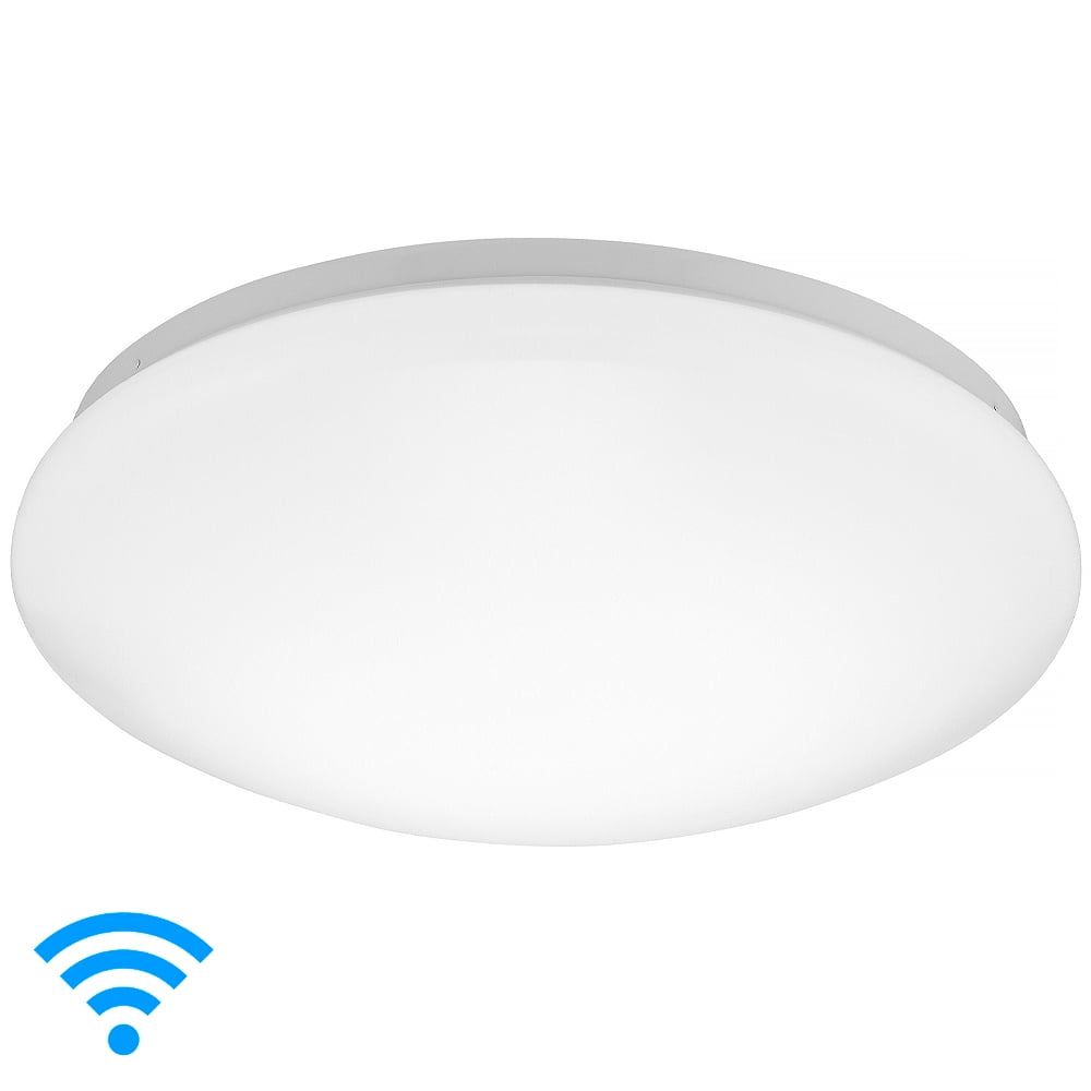 Modern 13" Smart LED Flush Mount Ceiling Light, Dimmable, White