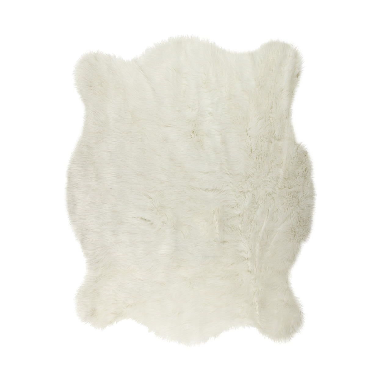 Polar Bear White Faux Cowhide 90"x63" Rectangular Rug