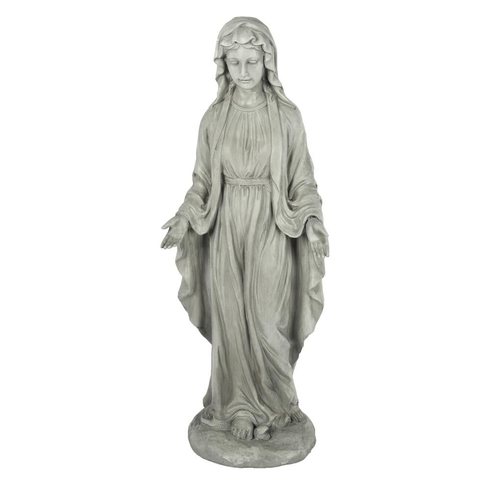 Gray Magnesium Oxide Virgin Mary Garden Statue