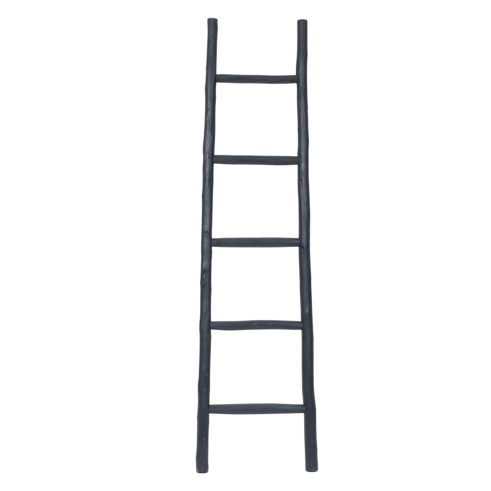 Black Solid Wood 5-Foot Blanket Ladder