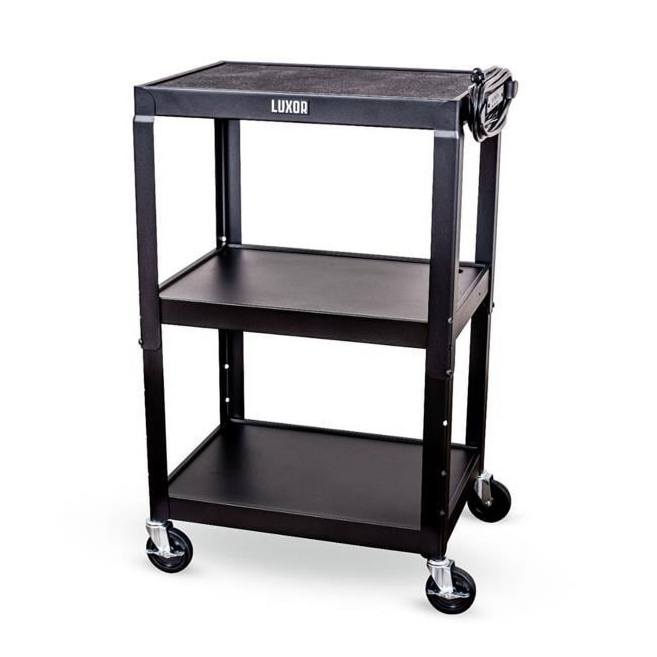 Adjustable Black Steel Heavy Duty Utility Cart with Casters