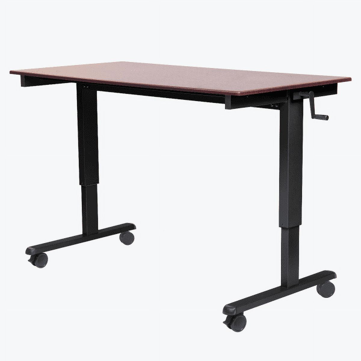 Rugged 48" Black Steel Mobile Sit/Stand Desk with Adjustable Height