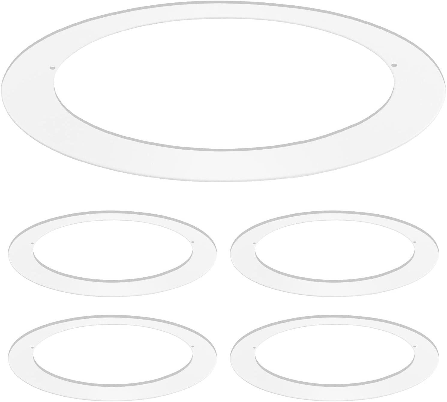 White Metal Goof Trim Rings for Recessed Lights, 8 Inch, 4-Pack