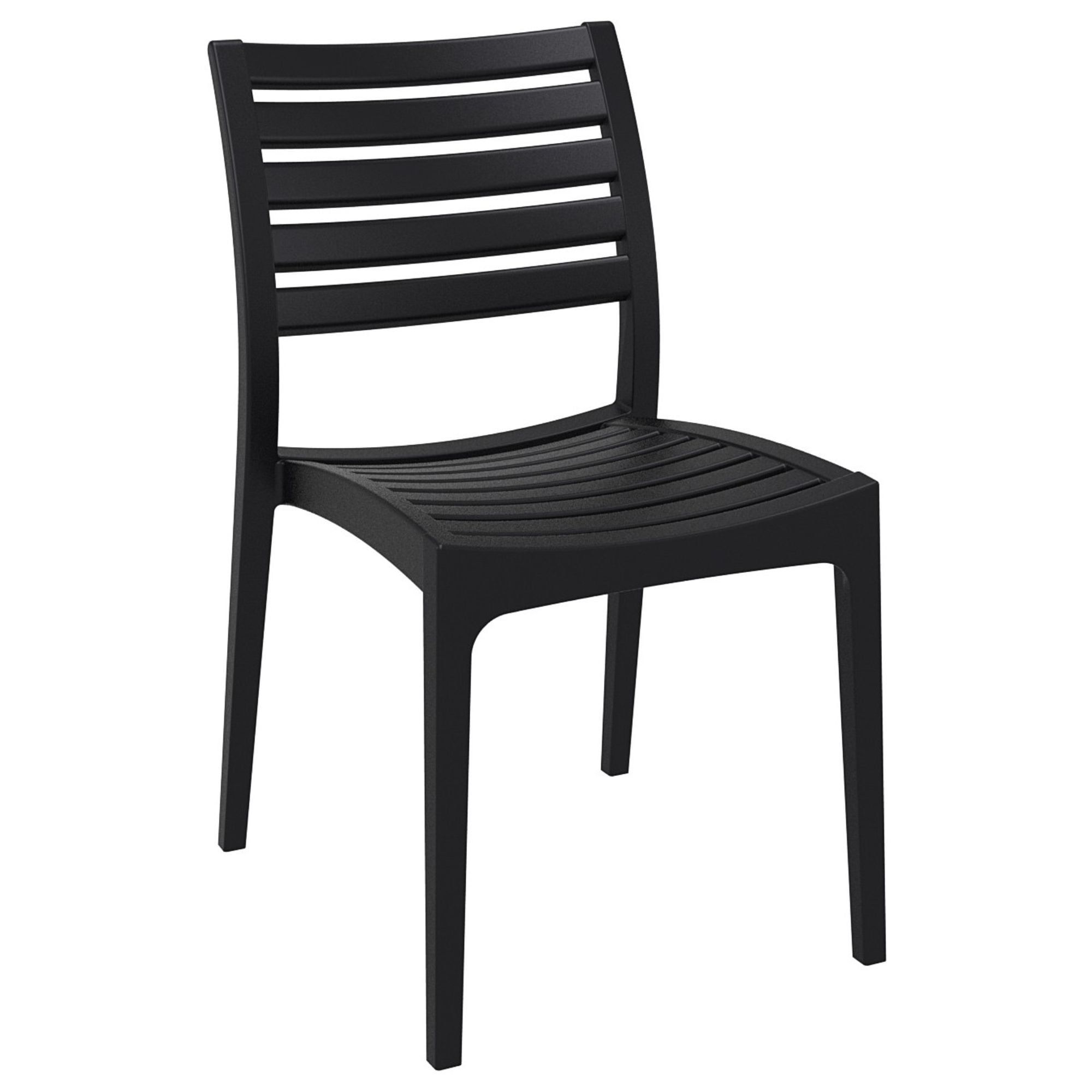 33" Black Resin Stackable Outdoor Dining Chair