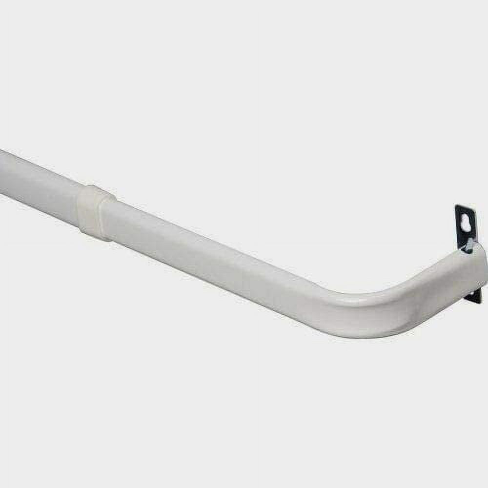 Adjustable White Steel Single Curtain Rod with Hardware (28"-48")