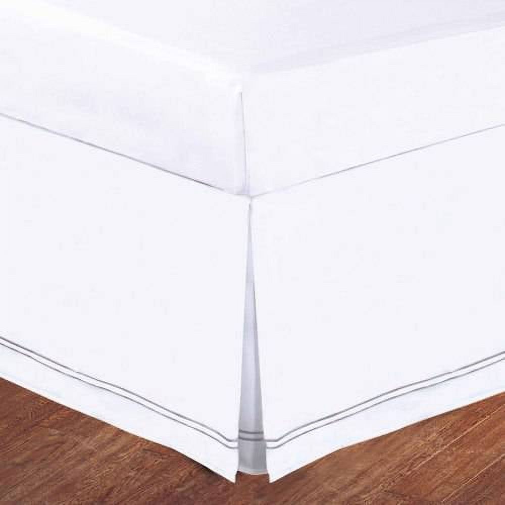 Queen Silver Polyester Split Corner Bed Skirt