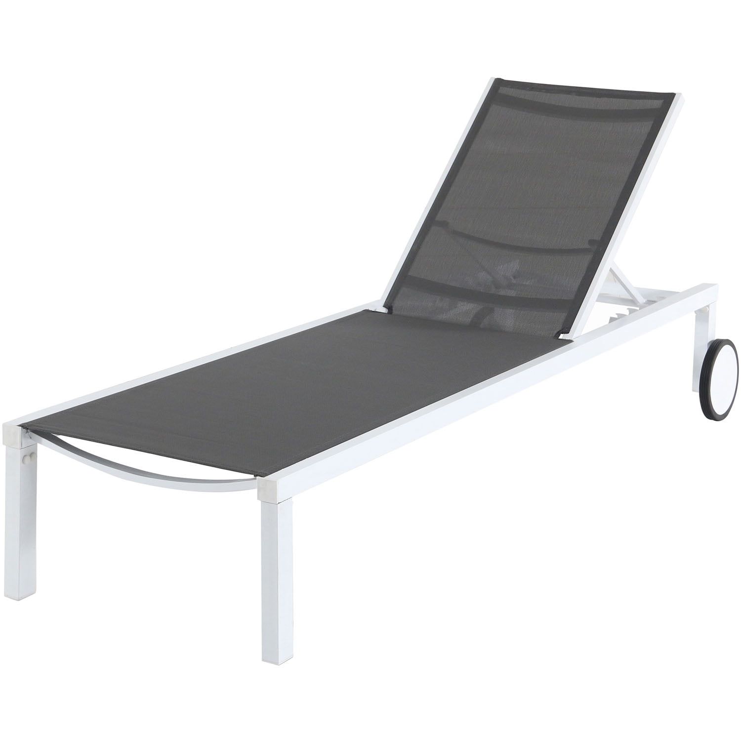 Peyton White and Gray Metal Armless Chaise Lounge