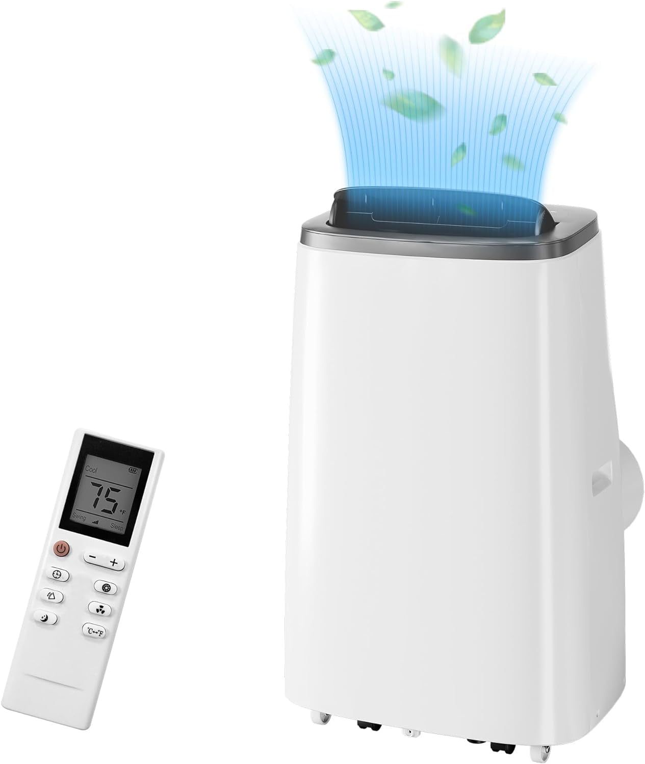 White 12000 BTU Portable Air Conditioner with Remote Control