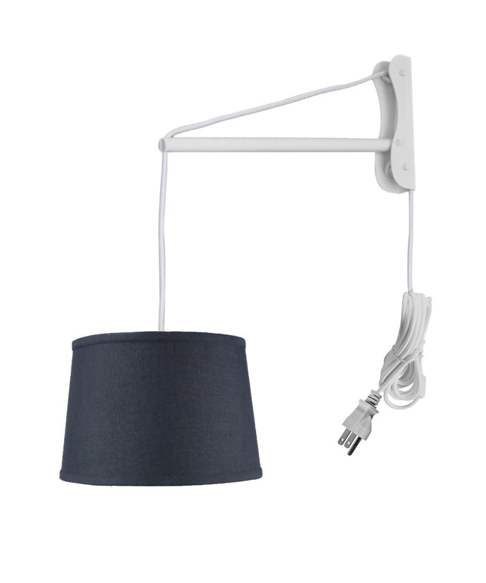 Slate Blue Drum Shade Wall Mount Pendant Light