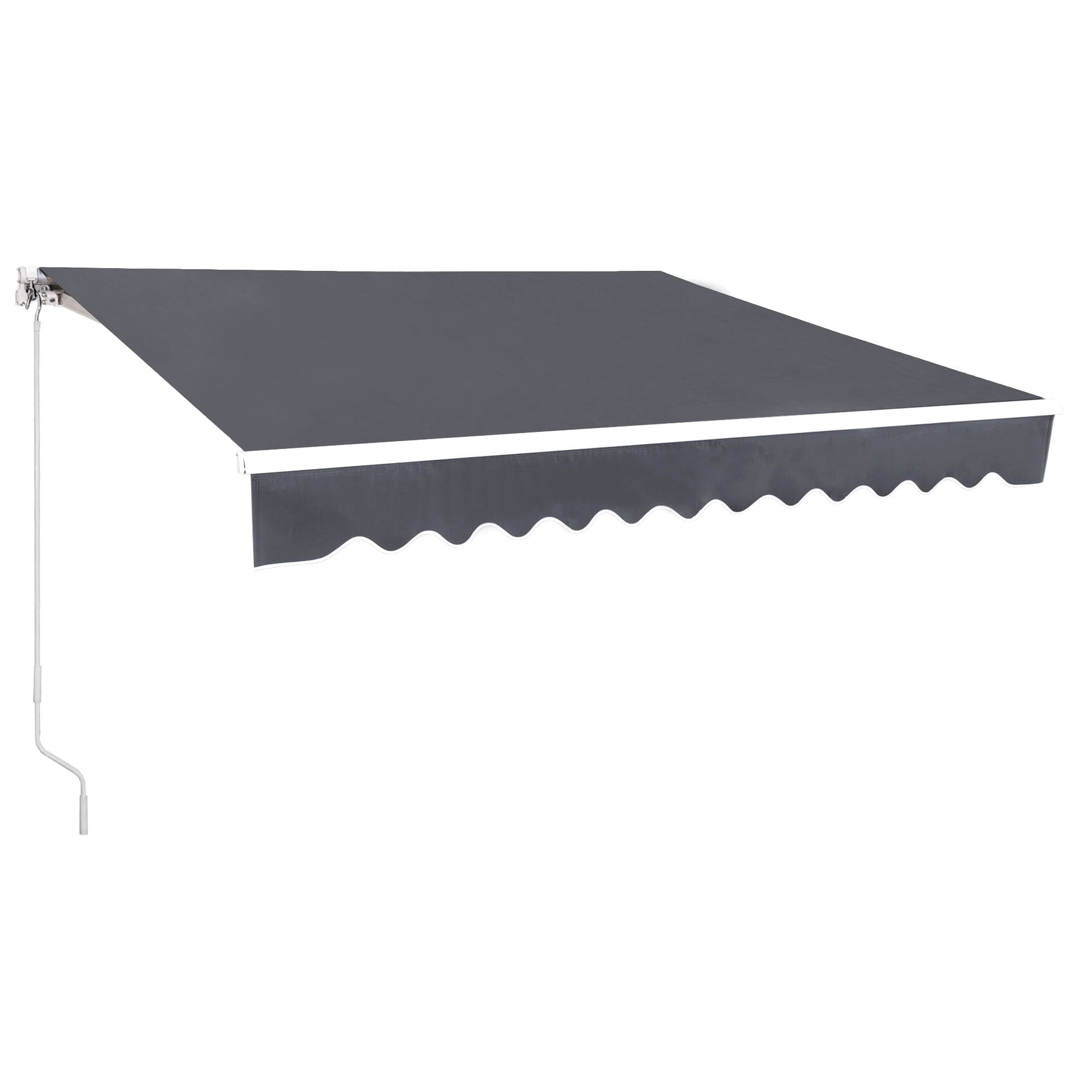 Gray 12' x 10' Manual Retractable Patio Awning