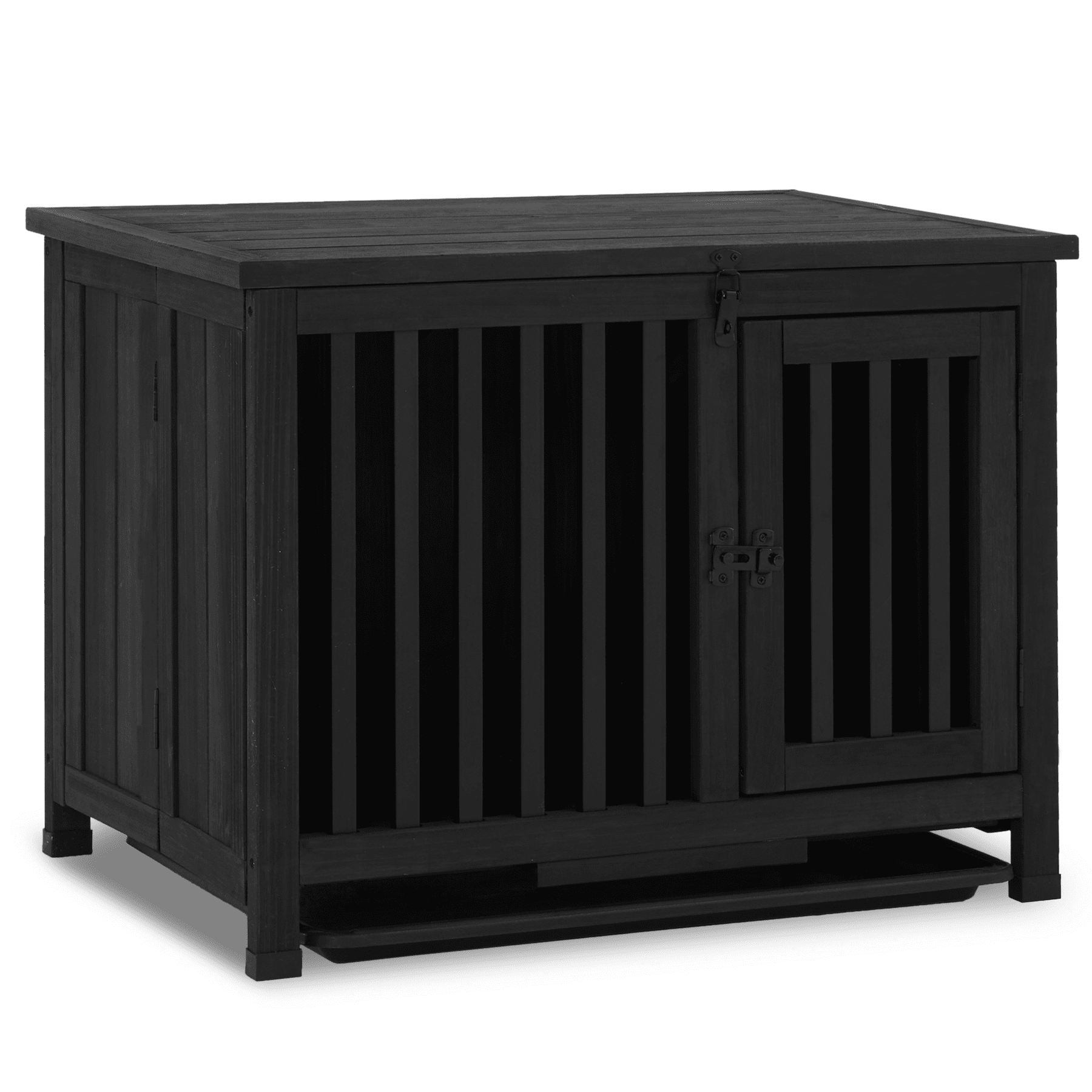 Small Black Wooden Dog Crate End Table