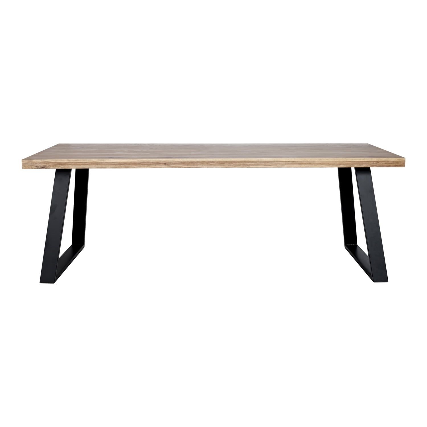 Malu Solid Oak Live Edge 86.5" Black/Brown Dining Table