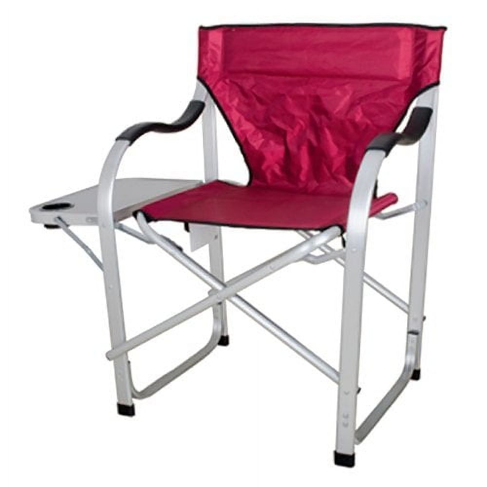 Burgundy Heavy Duty Aluminum Director's Chair with Side Table