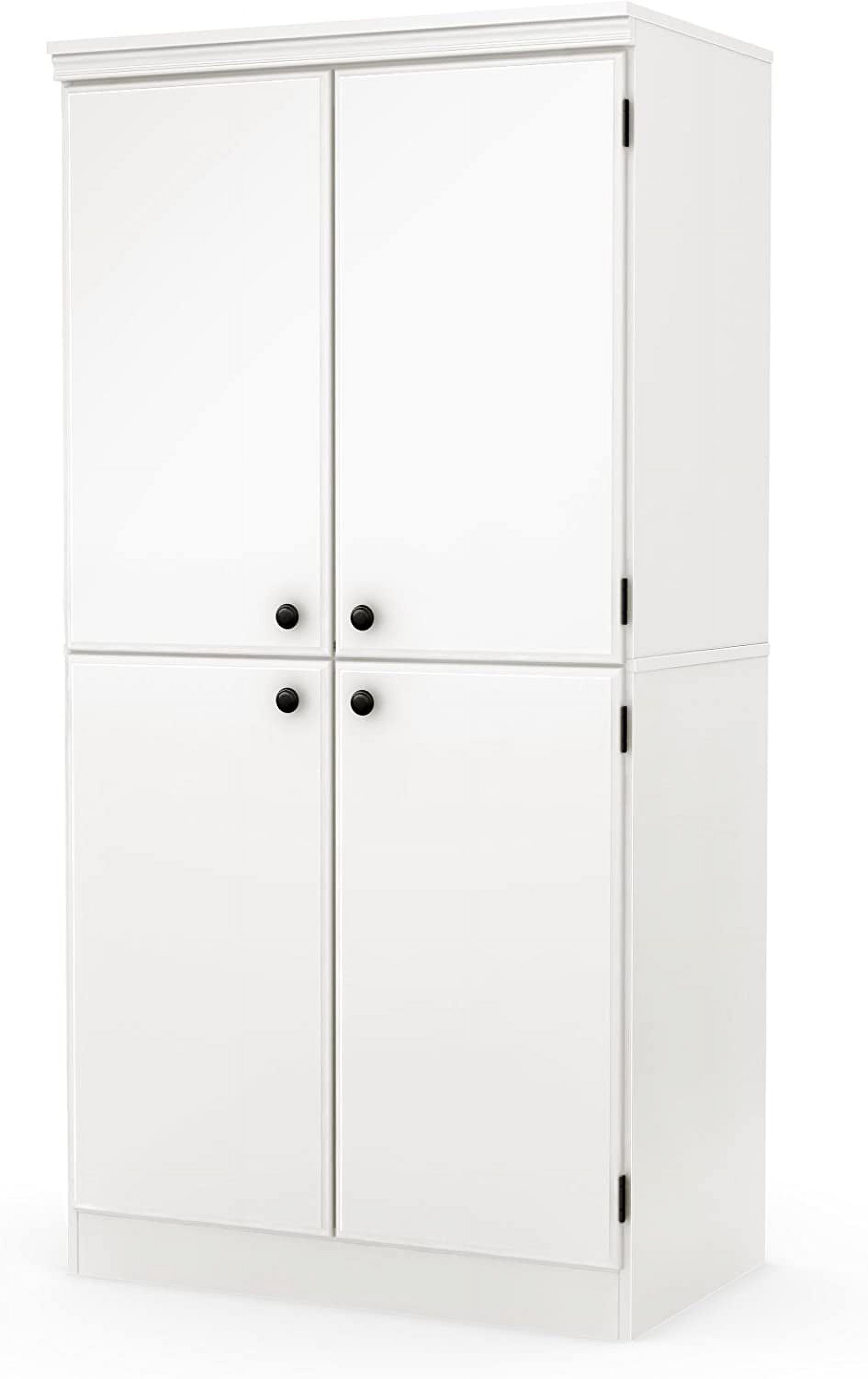 Pure White 4-Door Office Storage Cabinet with Adjustable Shelves