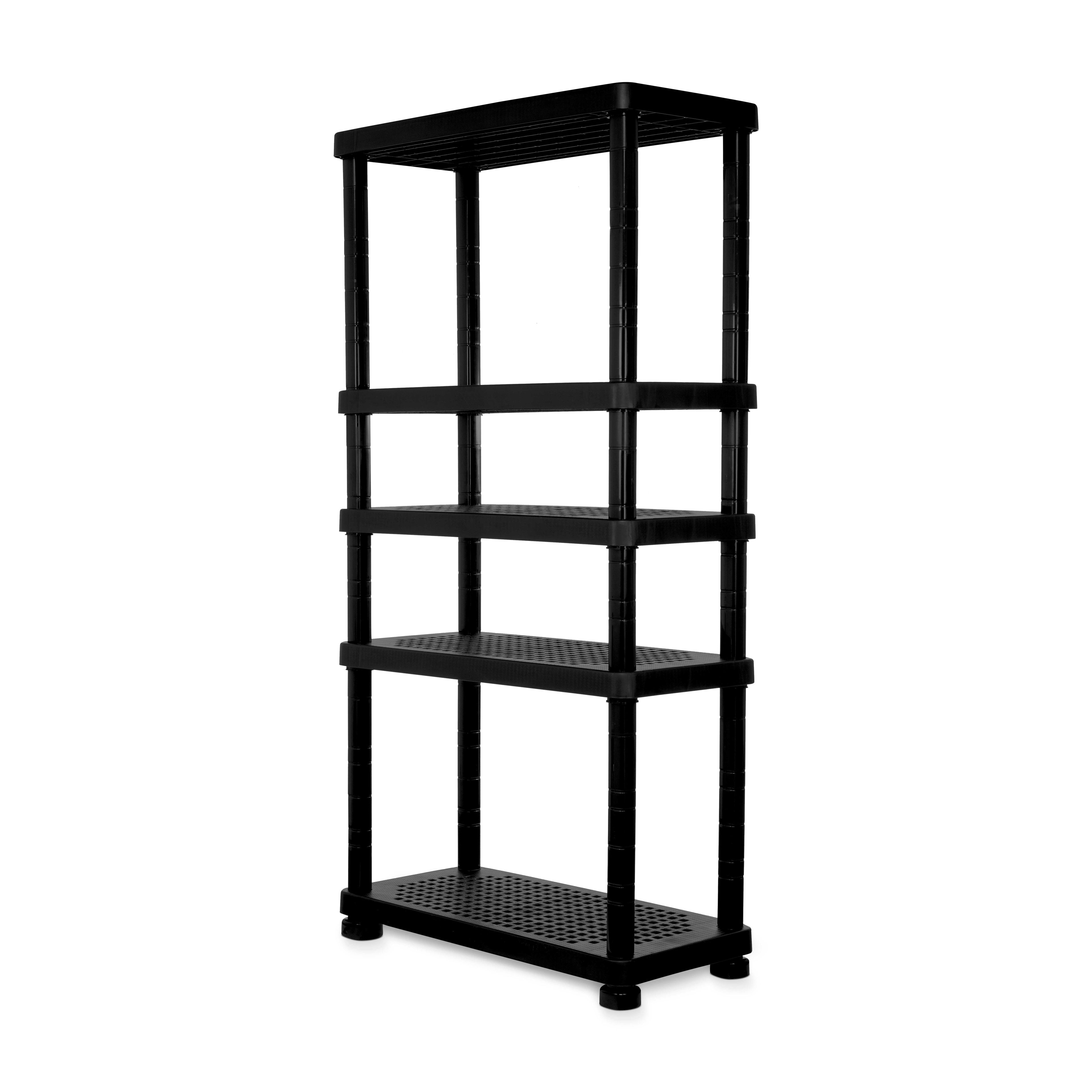 MQ 72.5" Black Plastic Adjustable 5-Shelf Garage Unit