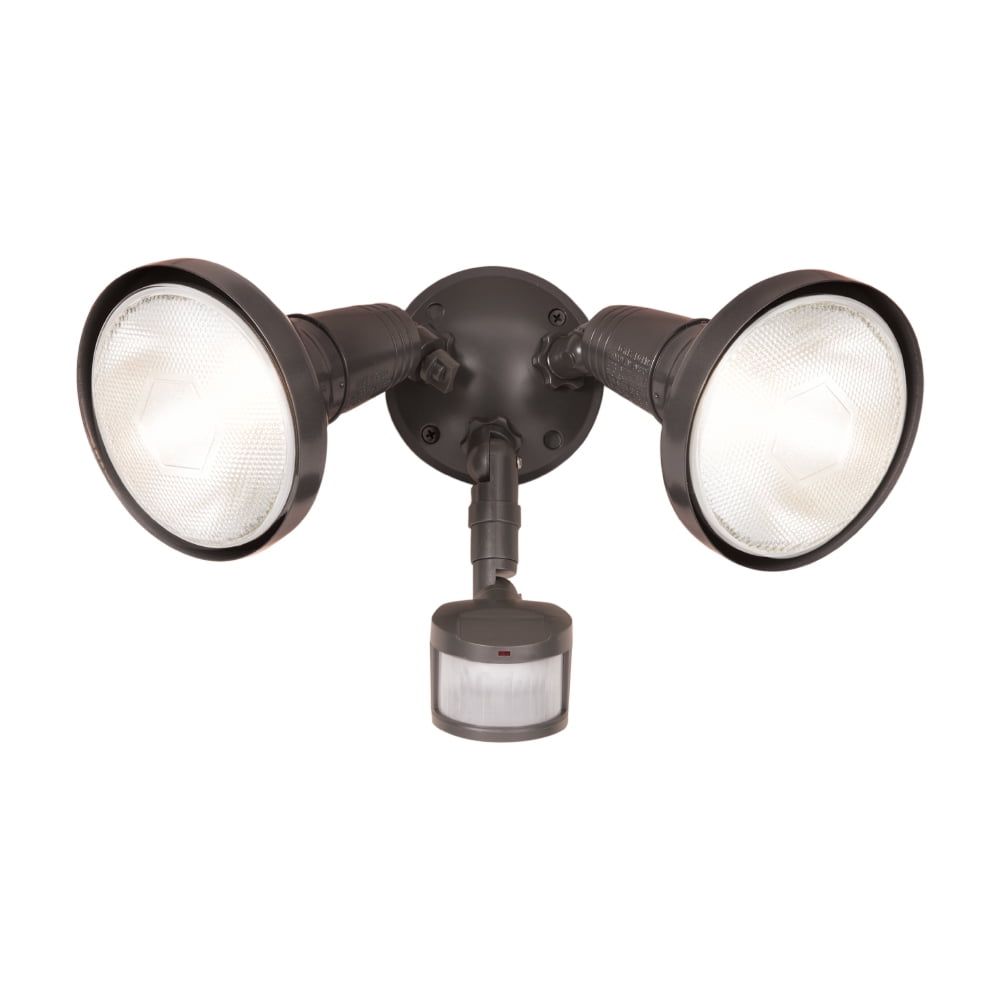 Bronze Motion-Sensing Dual Bulb Outdoor Floodlight