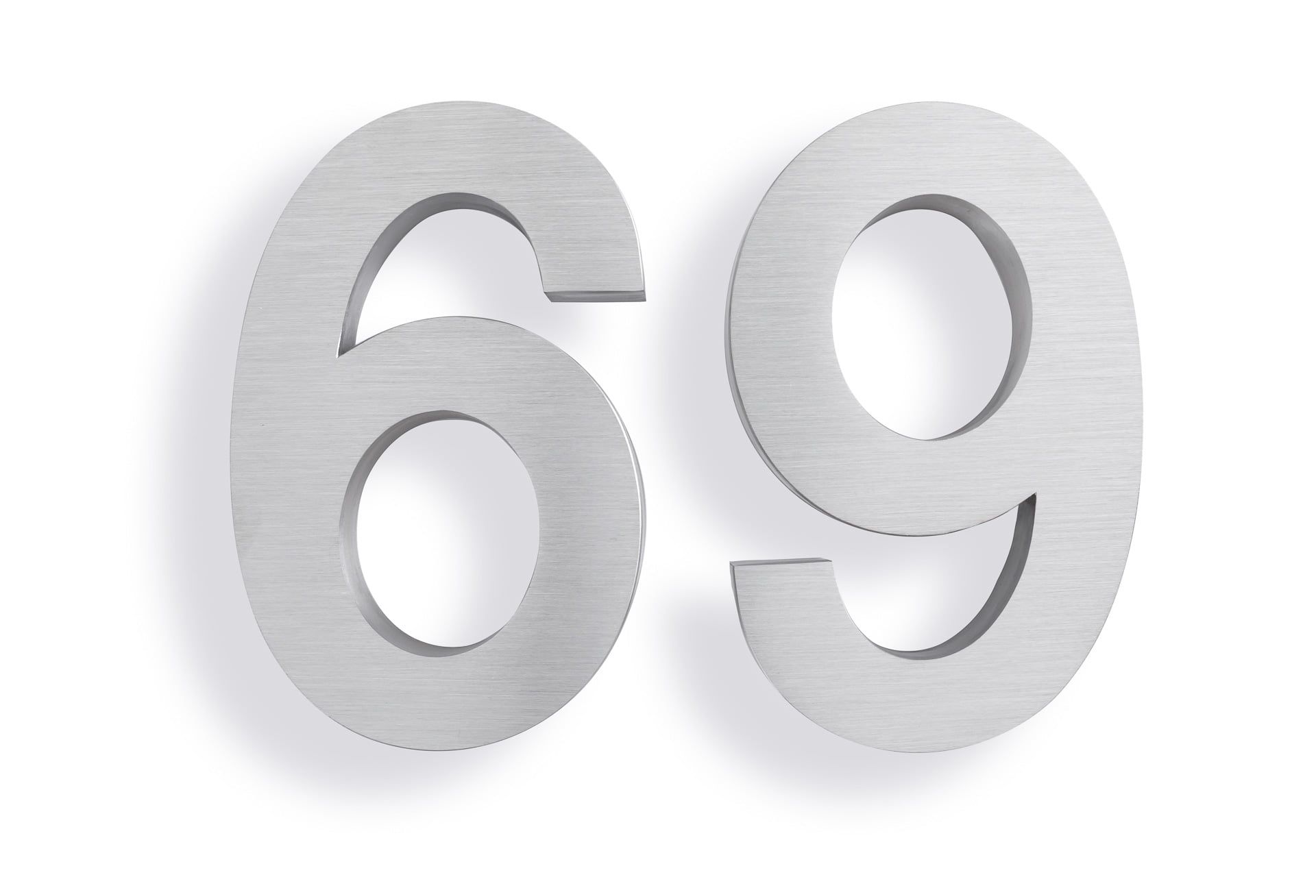 6 Inch Brushed Stainless Steel Floating House Number