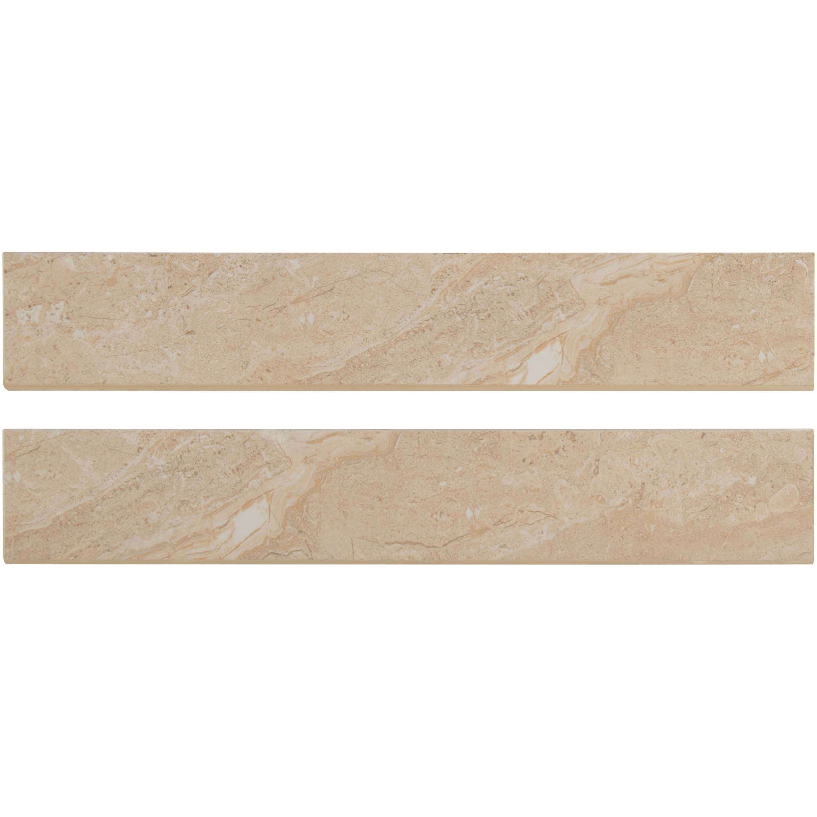 Aria Oro 18" x 3" Beige Polished Porcelain Bullnose Tile Trim