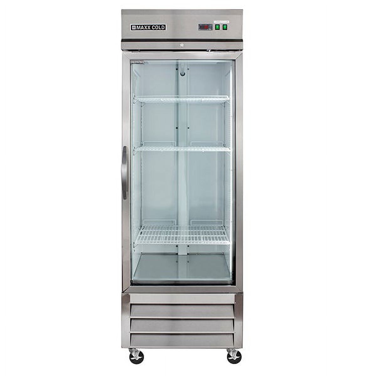 Stainless Steel Glass Door Commercial Refrigerator with LED Lighting