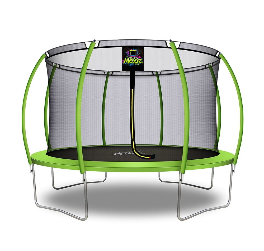 Green Apple 12' Round Trampoline with Enclosure and Steel Frame