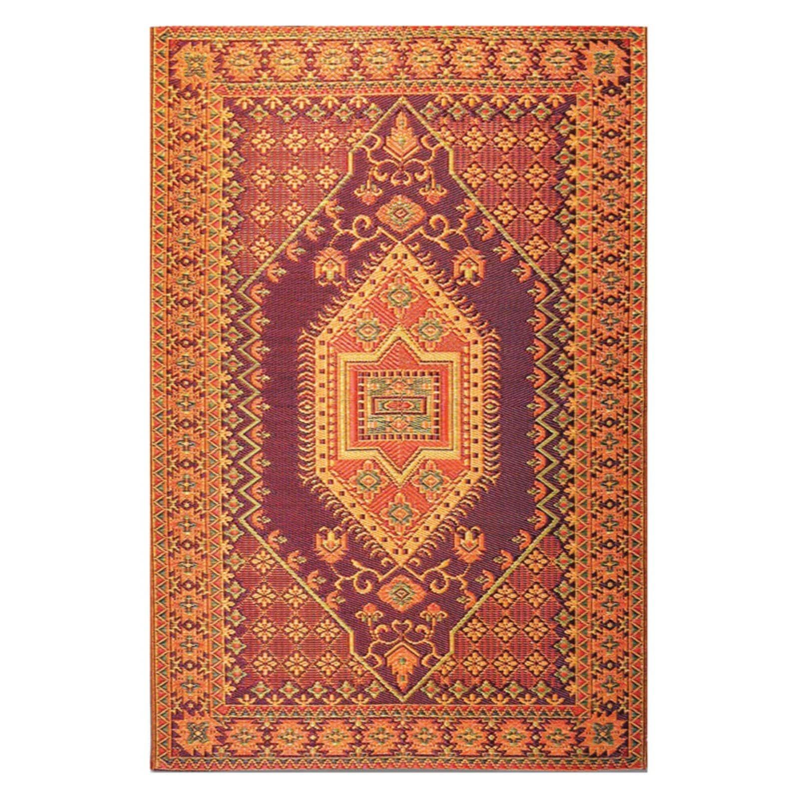 Rust Oriental Reversible Synthetic 4' x 6' Rug