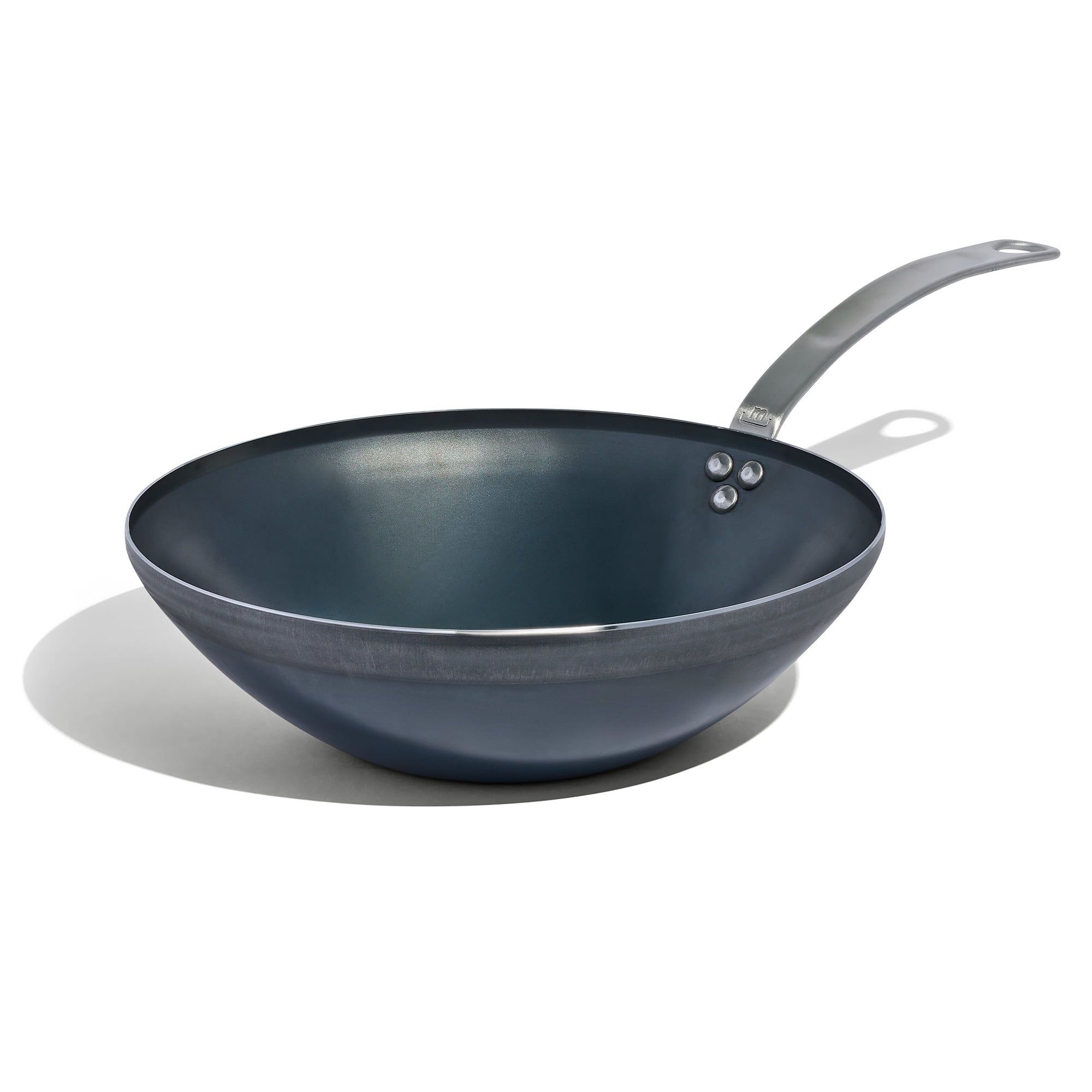 12" Blue Carbon Steel Wok with Stainless Steel Handle