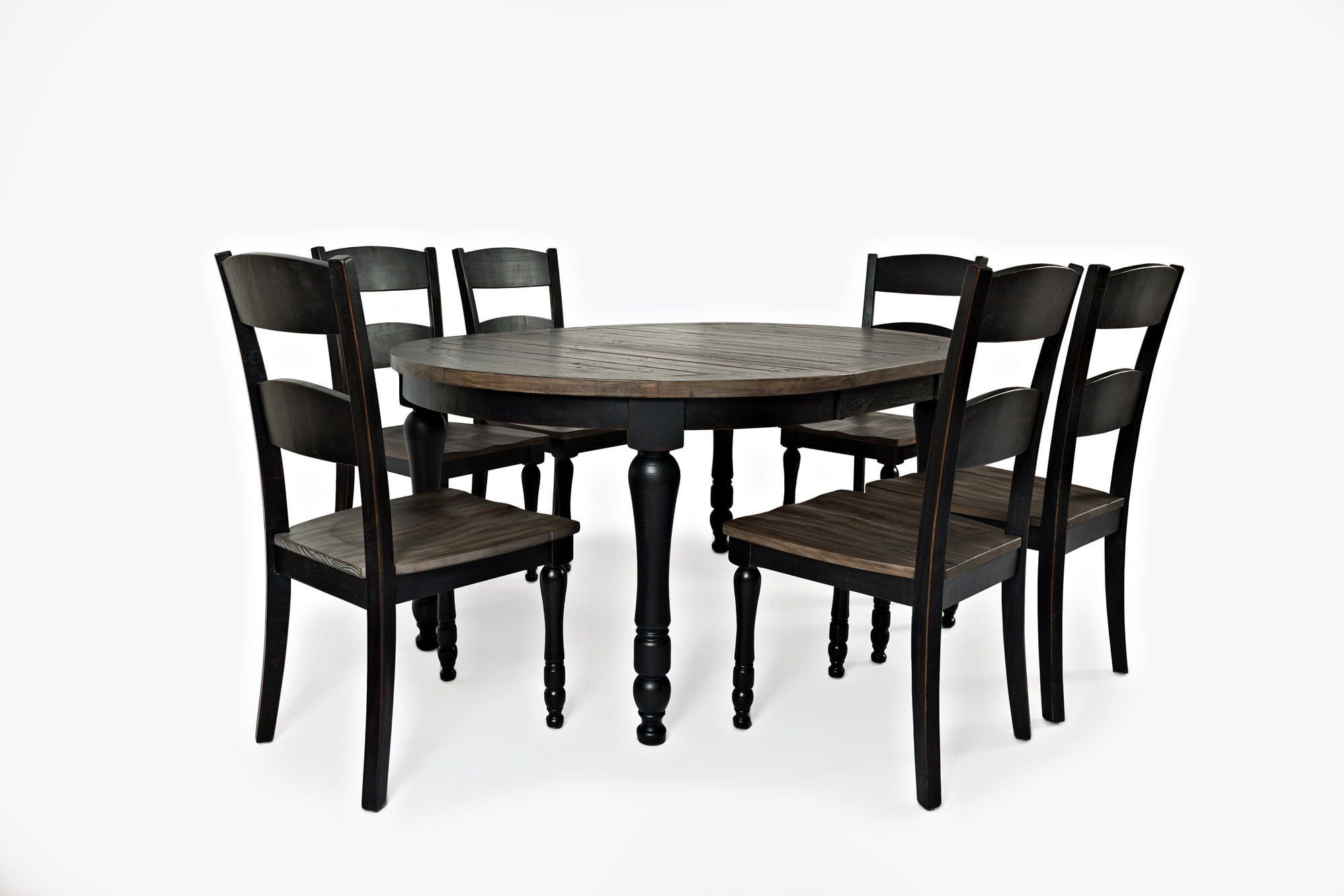 Madison County Reclaimed Pine 66" Oval Farmhouse Dining Set with 6 Chairs