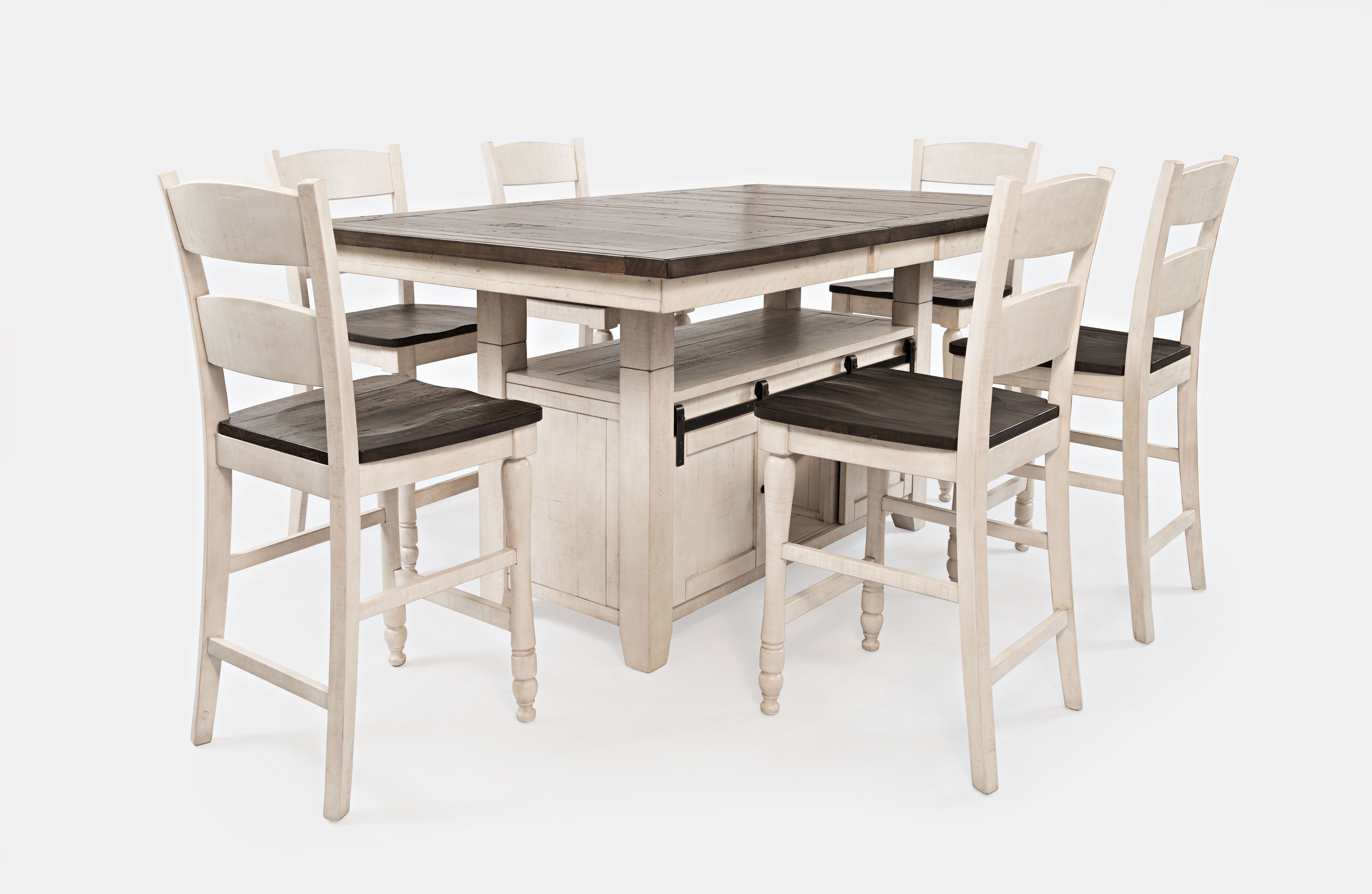 Madison County Reclaimed Pine 72" Farmhouse Counter Height Dining Set with 6 Chairs