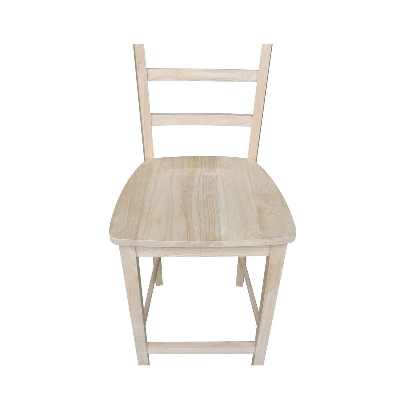 Natural Unfinished Solid Parawood Madrid Counter Stool