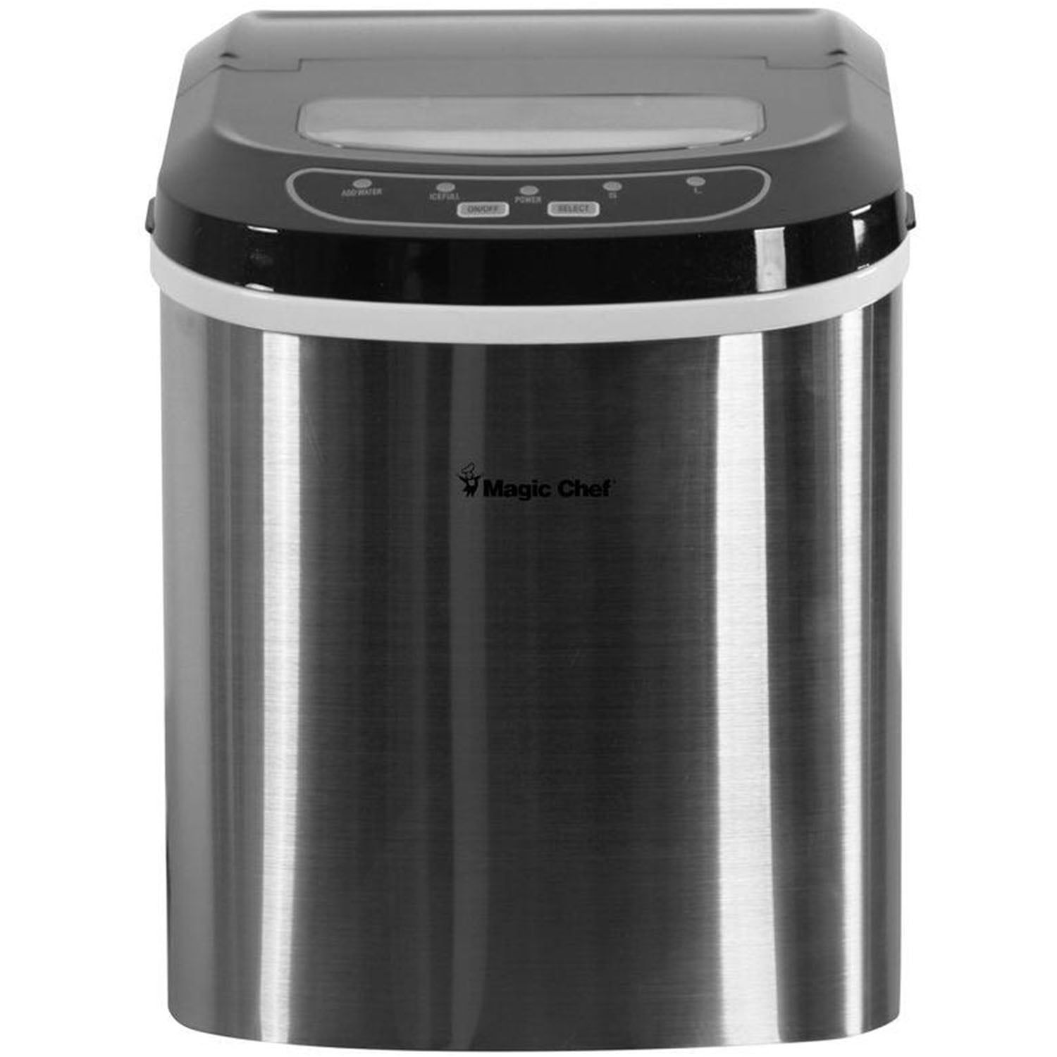 Magic Chef 27 lb Capacity Portable Countertop Ice Maker, Stainless Steel (Bullet Ice)