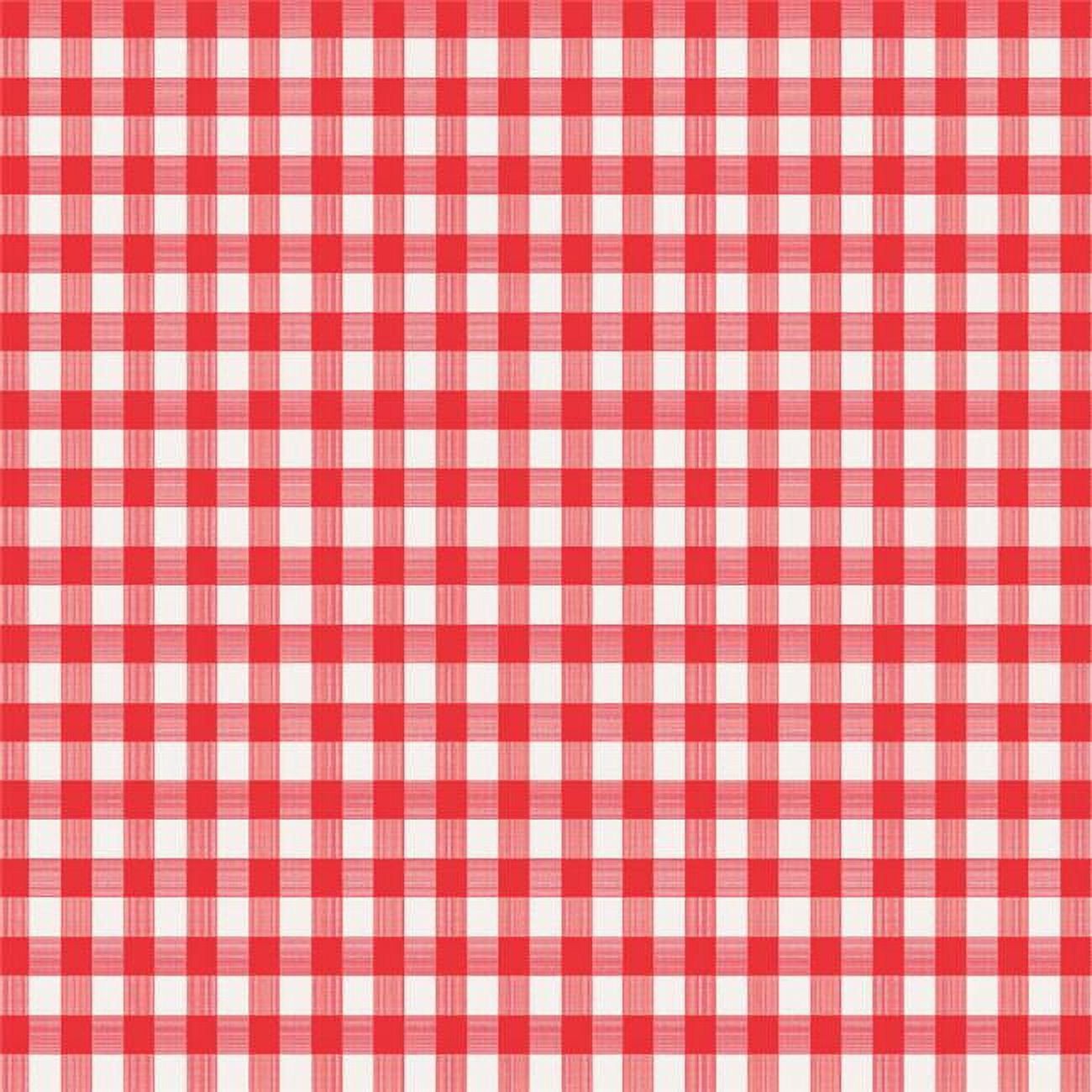 Red and White Checkered Vinyl Disposable Tablecloth 54 in.