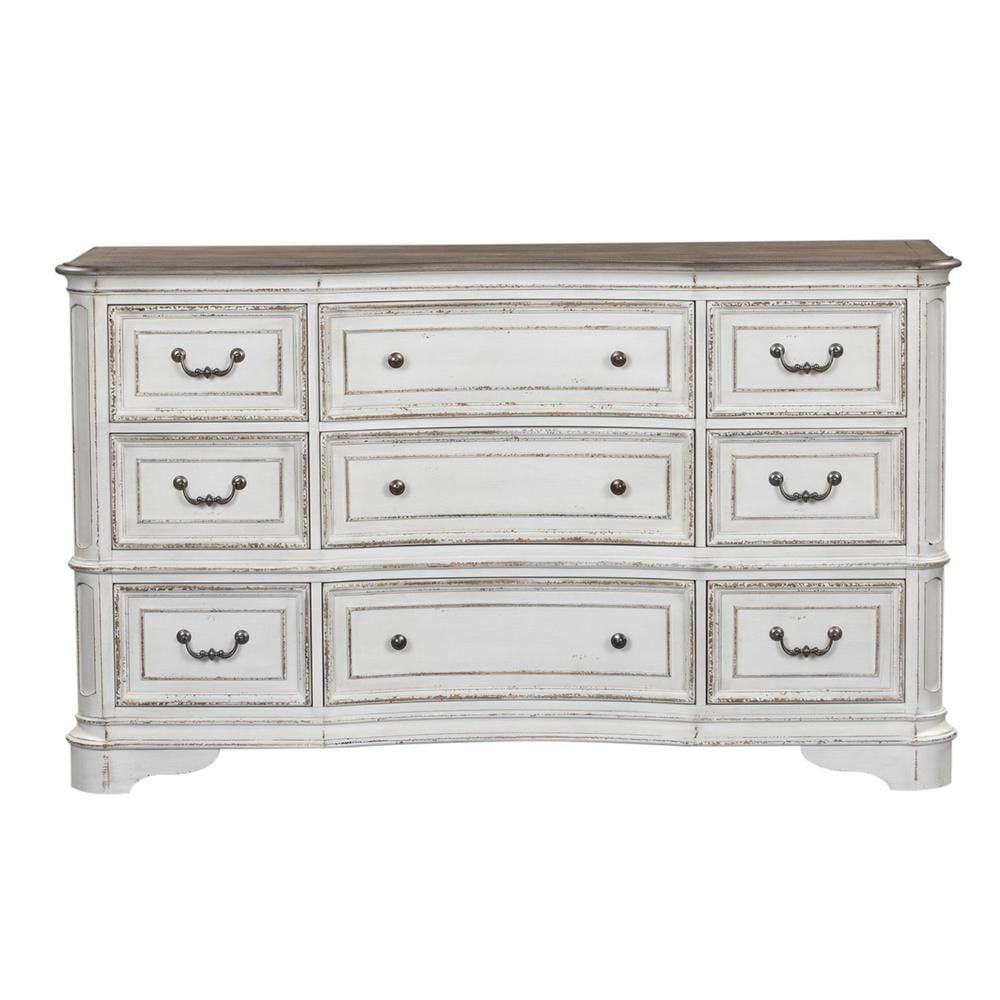 Magnolia Manor White 9-Drawer Traditional Dresser with Felt Lined Drawers