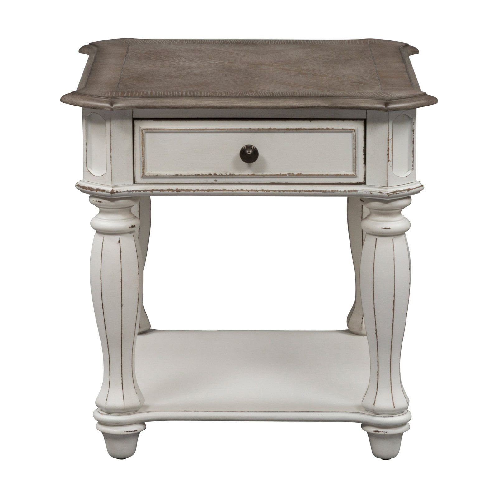 Elegant Magnolia White Oak Rectangular End Table with Storage