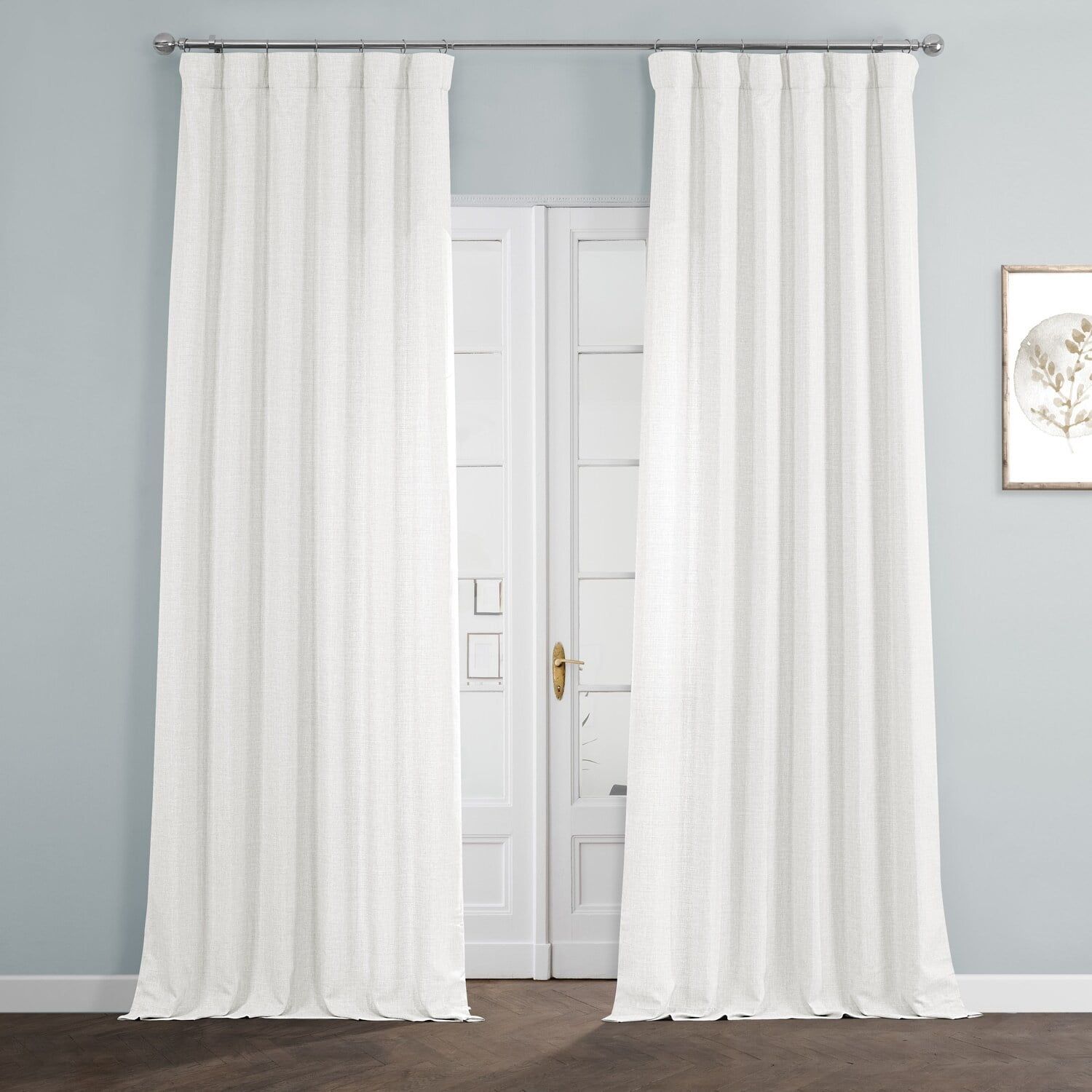 Magnolia Off White Room Darkening Faux Linen Curtain Panel