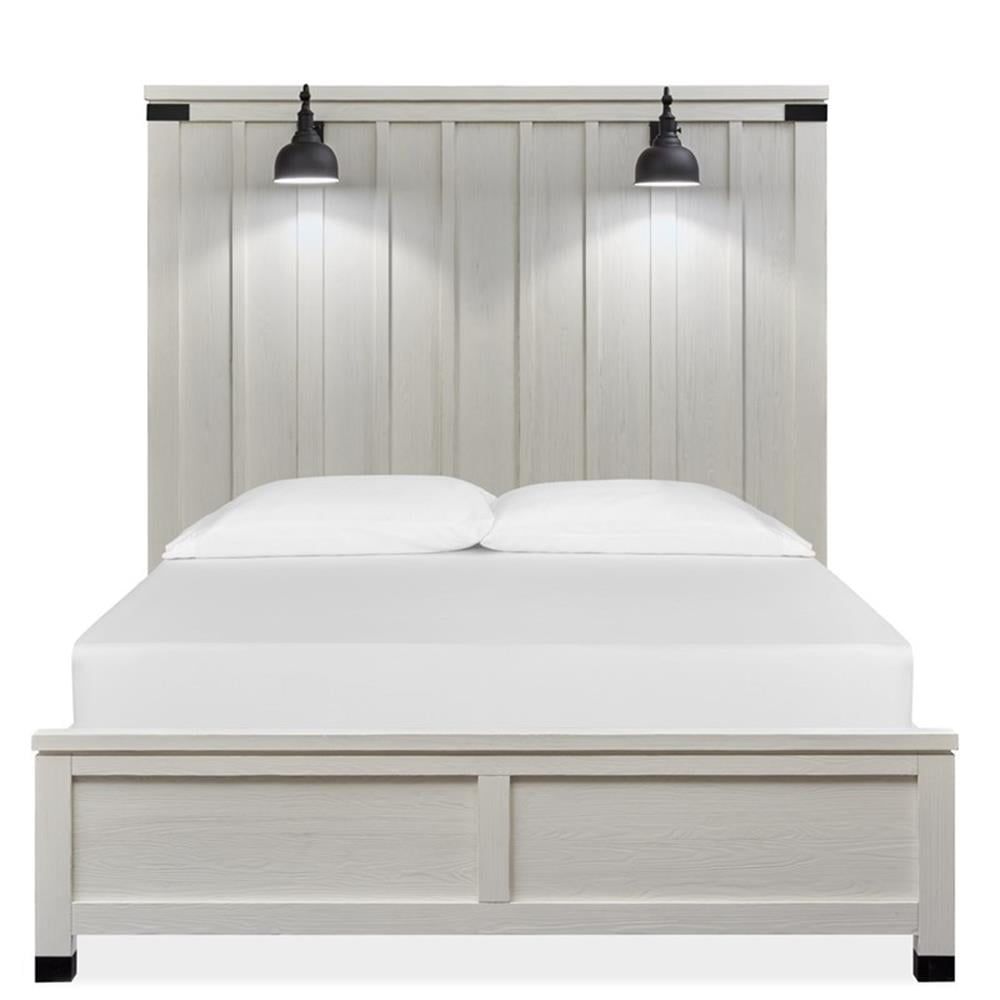 Silo White King Storage Bed with Pine Wood Frame and Headboard