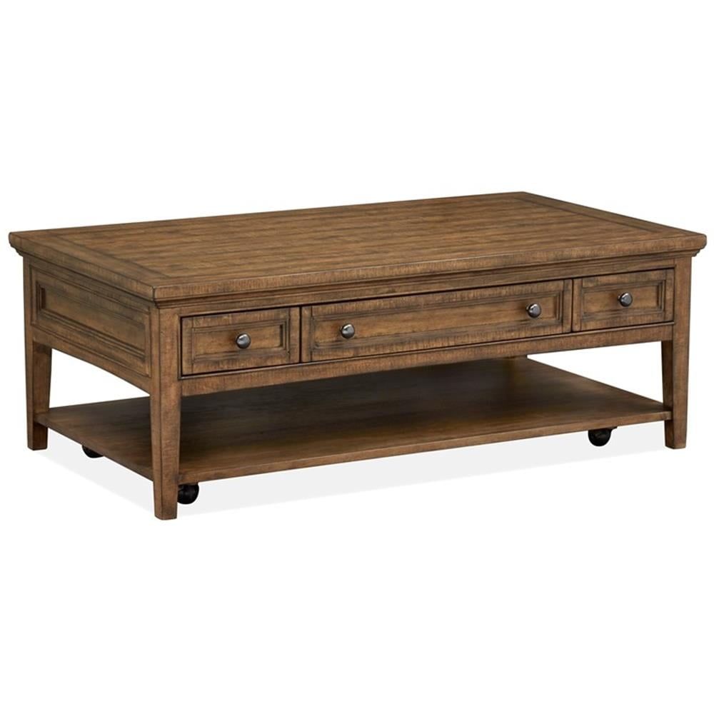 Bay Creek Brown Wood Rectangular Cocktail Table with Storage