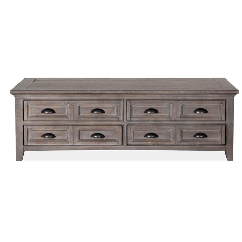 Gray Rectangular Wood Lift-Top Storage Coffee Table