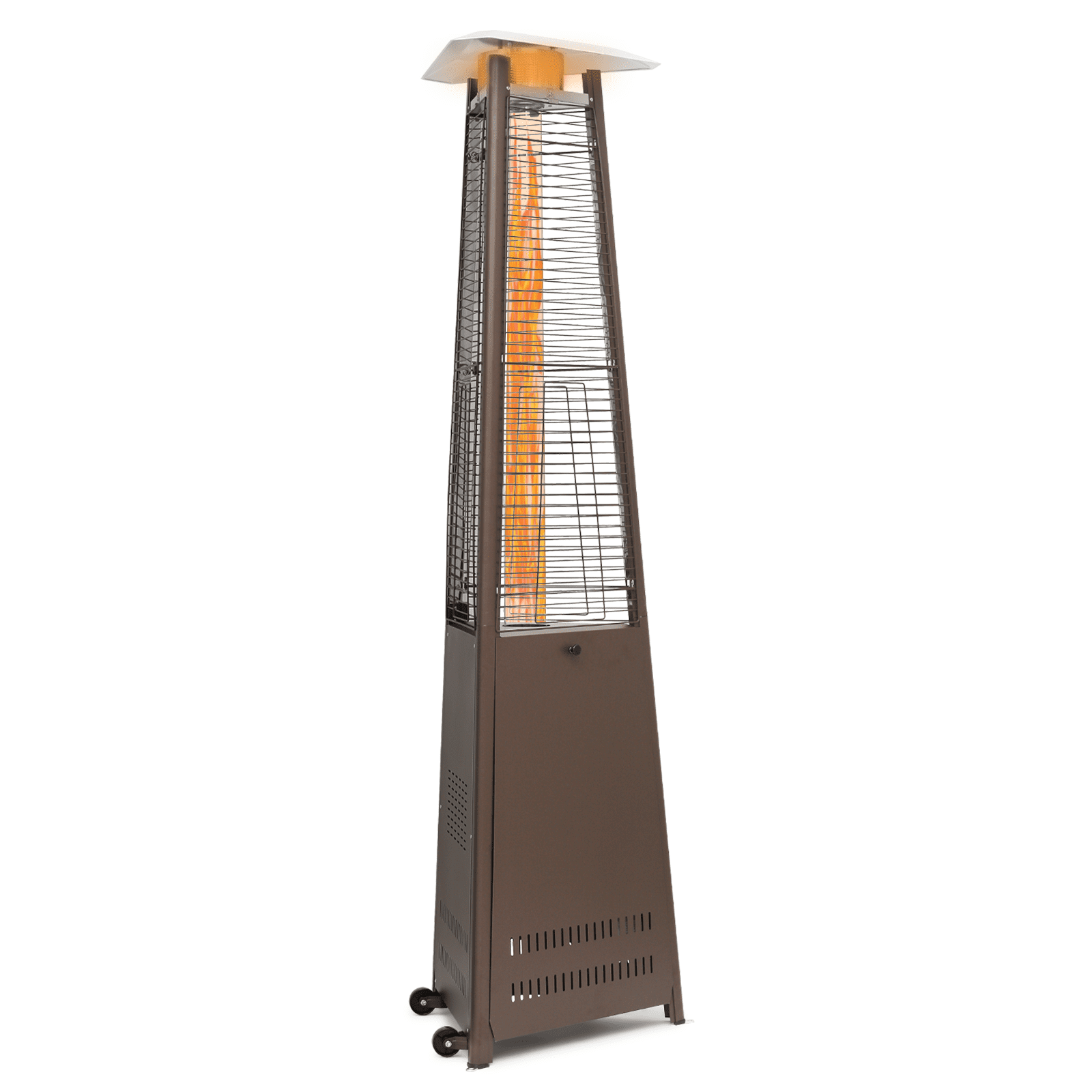 Coffee Aluminum Propane Pyramid Patio Heater with Emergency Shut Off