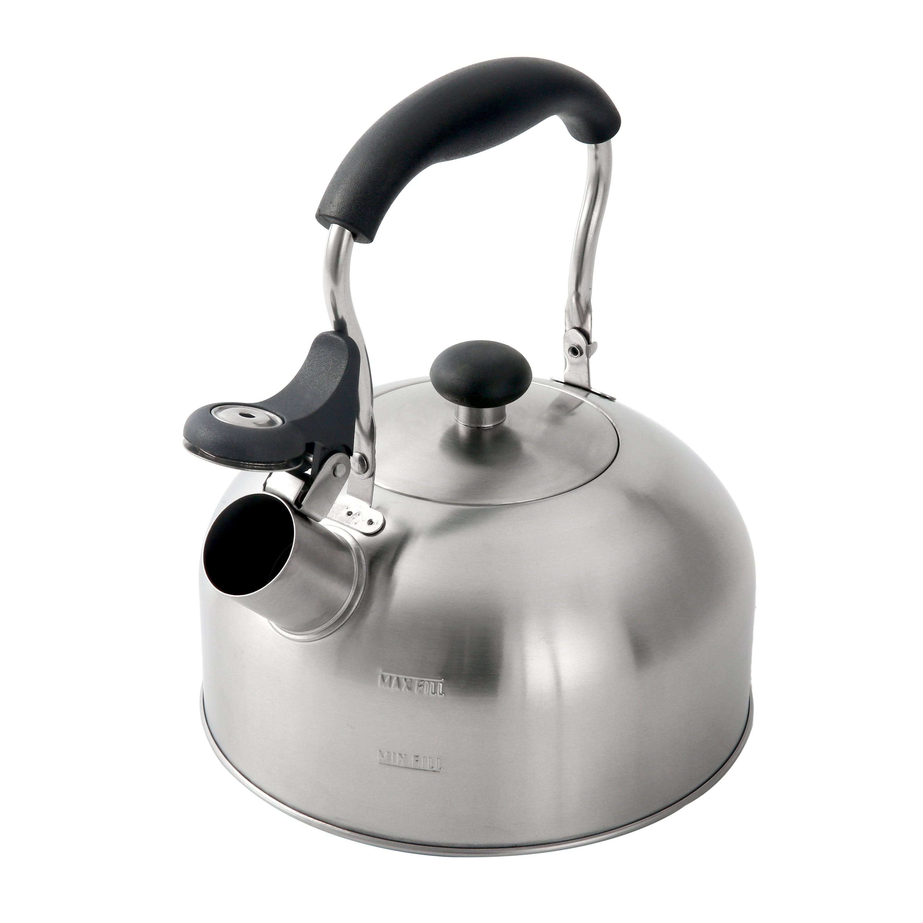 1.8-Liter Silver Stainless Steel Whistling Tea Kettle