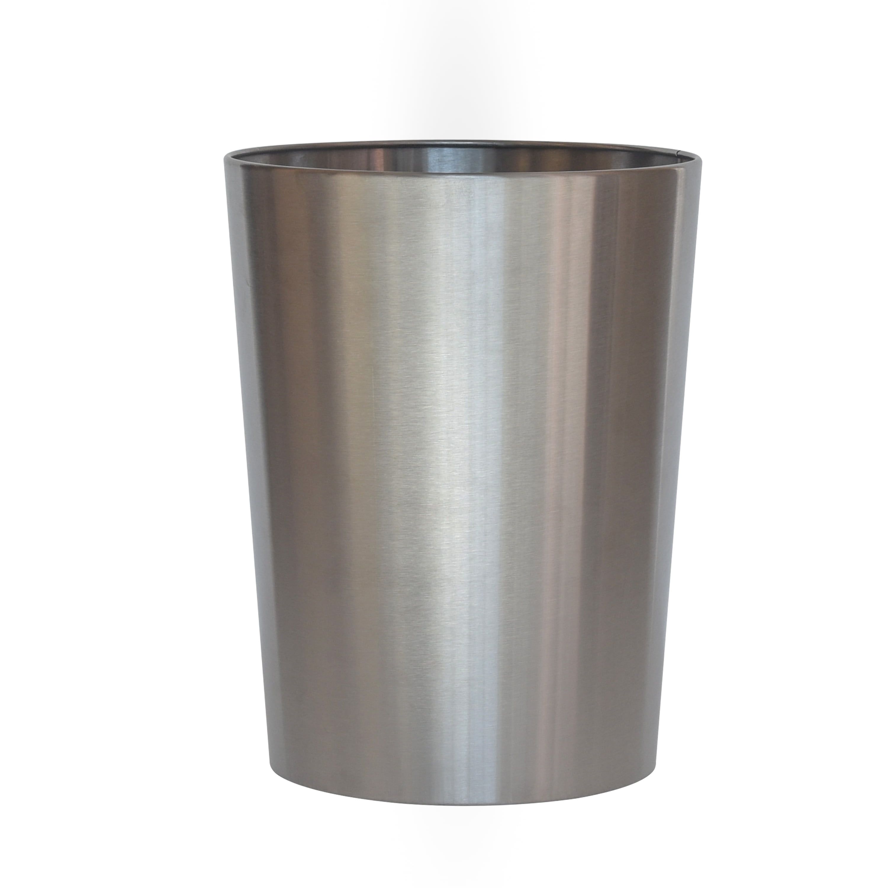 Brushed Nickel 2.2 Gal Stainless Steel Wastebasket