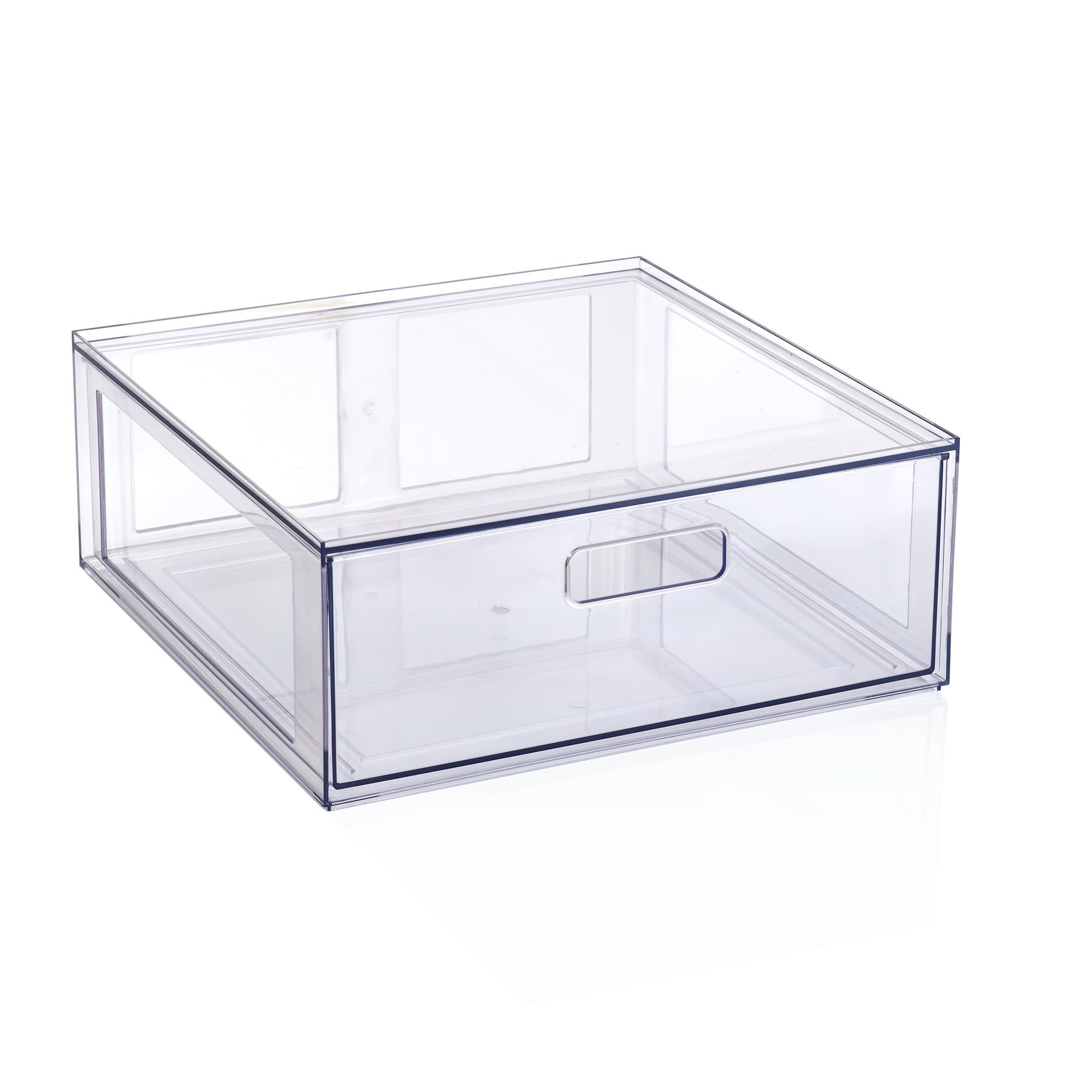 Large Clear Glossy Plastic Pull-Out Storage Drawer