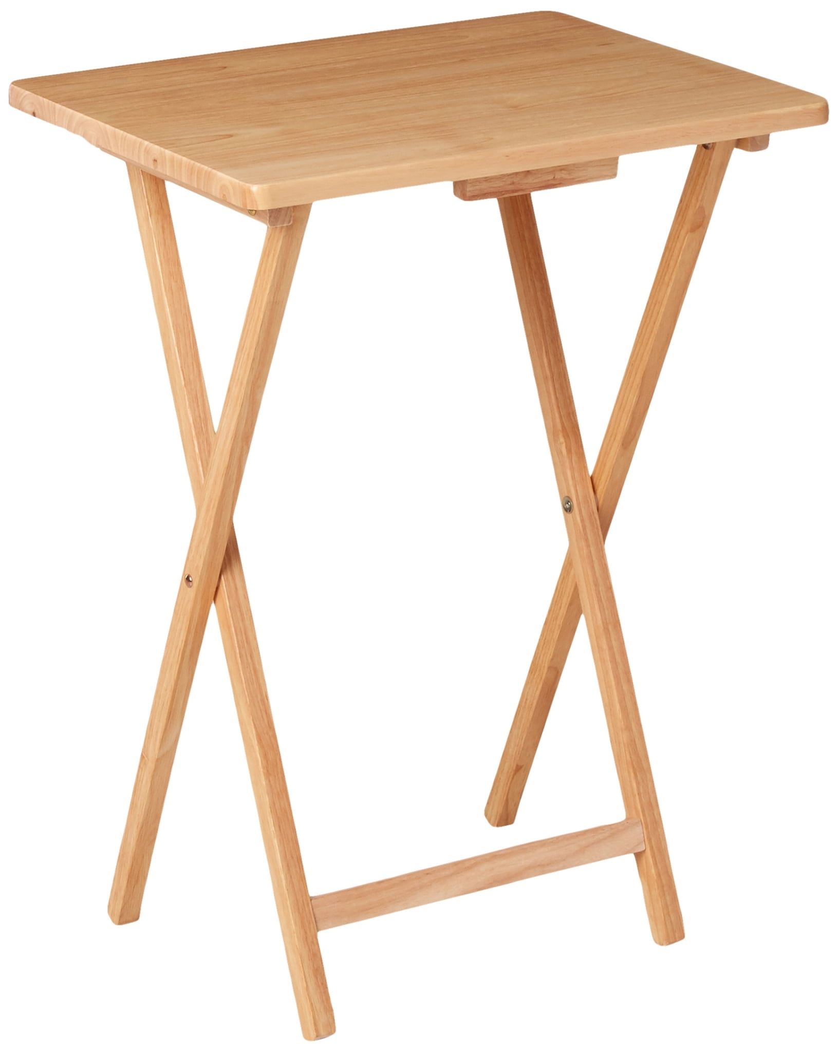 Natural Rubberwood Folding TV Tray Table, 19 x 15 x 26 inches