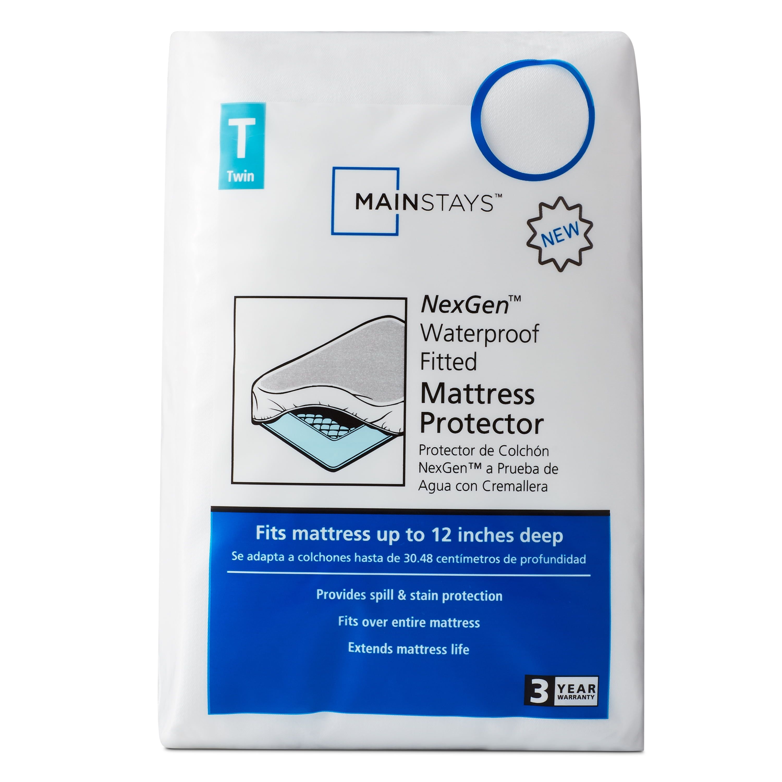 Twin White Waterproof Fitted Mattress Protector